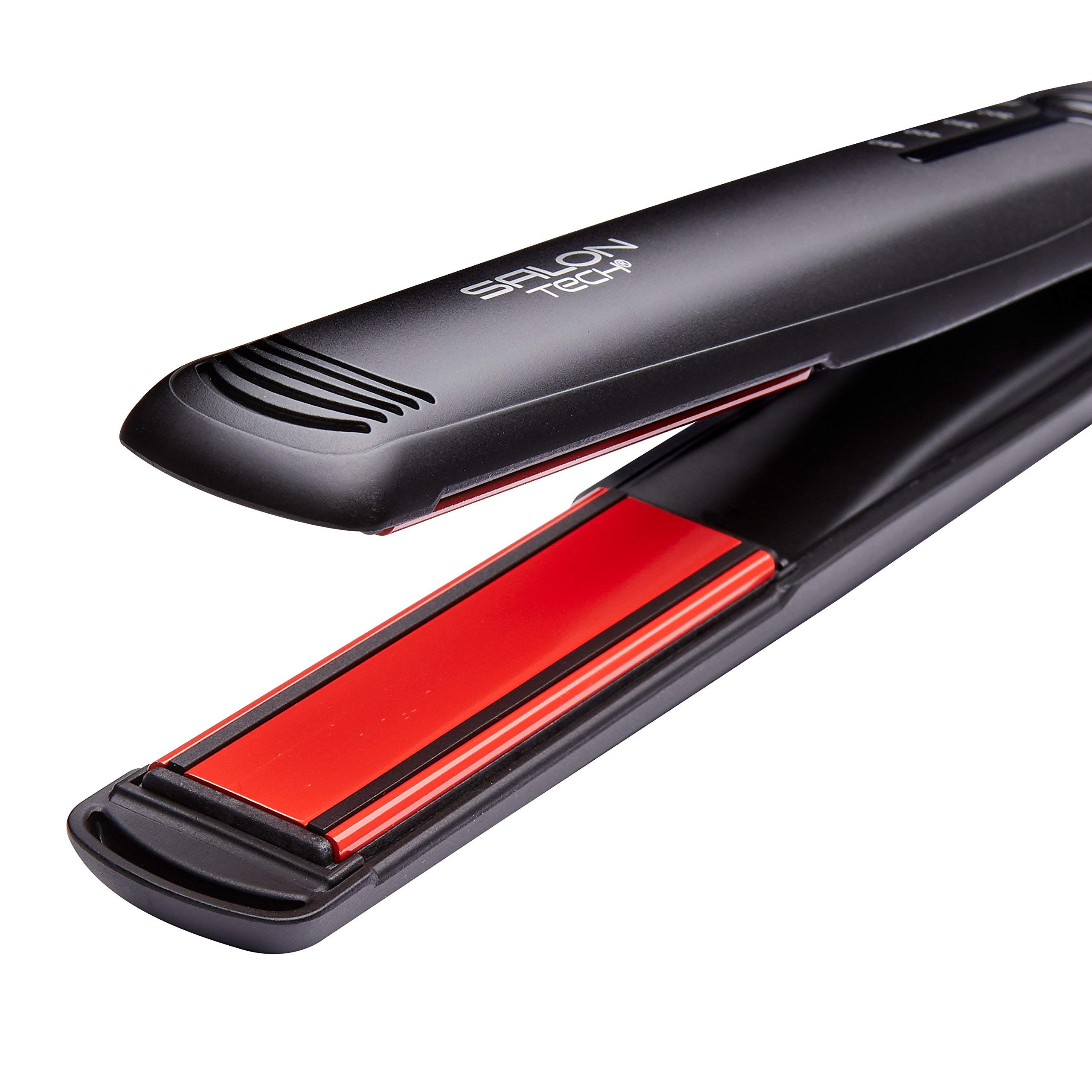Salon Tech Professional 1 Inch Digital Flat Iron with SHC Silicone Technology - Perfect for Hair Styling, Straightening & Smoothing at Home or Salon