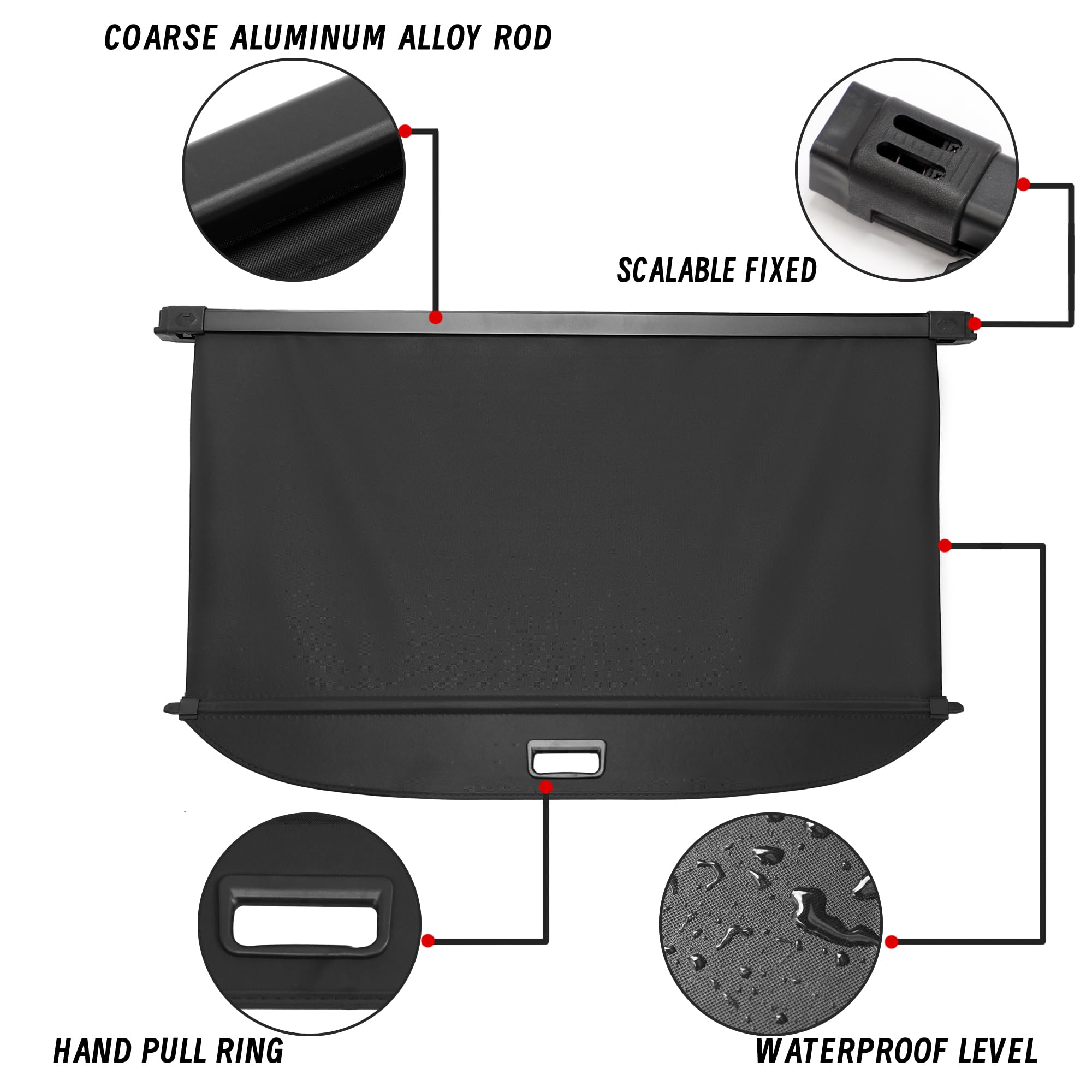 Premium Retractable Cargo Cover for BMW X5 (2019-2024) - Universal Trunk Liner, Luggage Security Shield & UV Protection | Perfect for Road Trips, Grocery Hauling & Outdoor Adventures