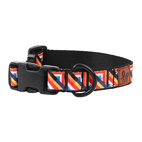 Geometric Retro Adjustable Dog Collar Belt for Medium Dogs - Lana Paws Stylish Pet Accessory for Daily Walks & Outdoor Adventures