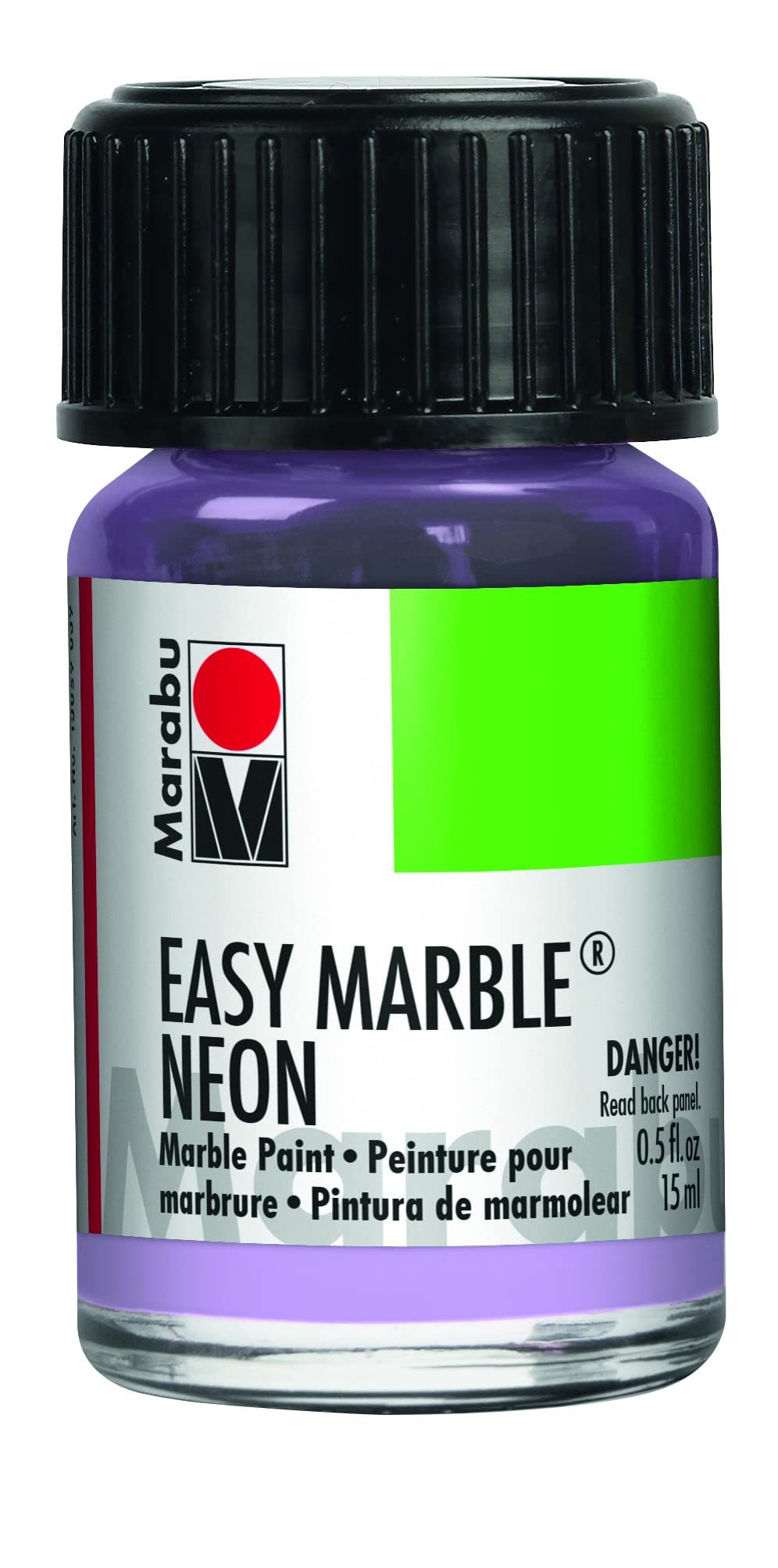 Marabu Easy Marble Paint - Neon Violet (15ml) - Vibrant Non-Toxic Acrylic Paint for DIY Crafts, Nail Art & Home Decor - Perfect for Canvas Painting, Rock Art & Creative Projects
