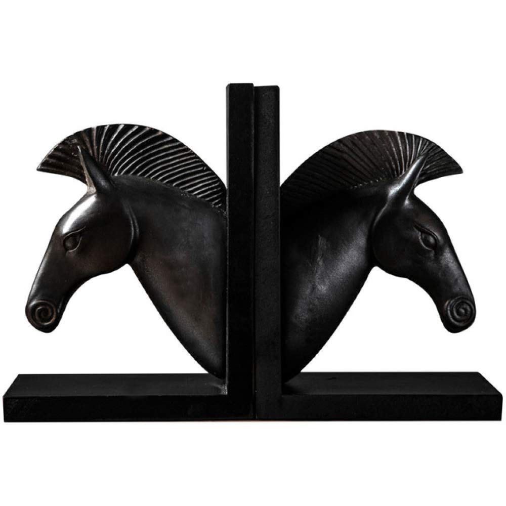 LILOVE Horse Head Bookends - Creative Resin Home Decor for Bedroom, Study & Office - Unique European Style Gifts for Book Lovers & Home Furnishings Enthusiasts - Perfect for Bookshelf Organization & Stylish Interior Design