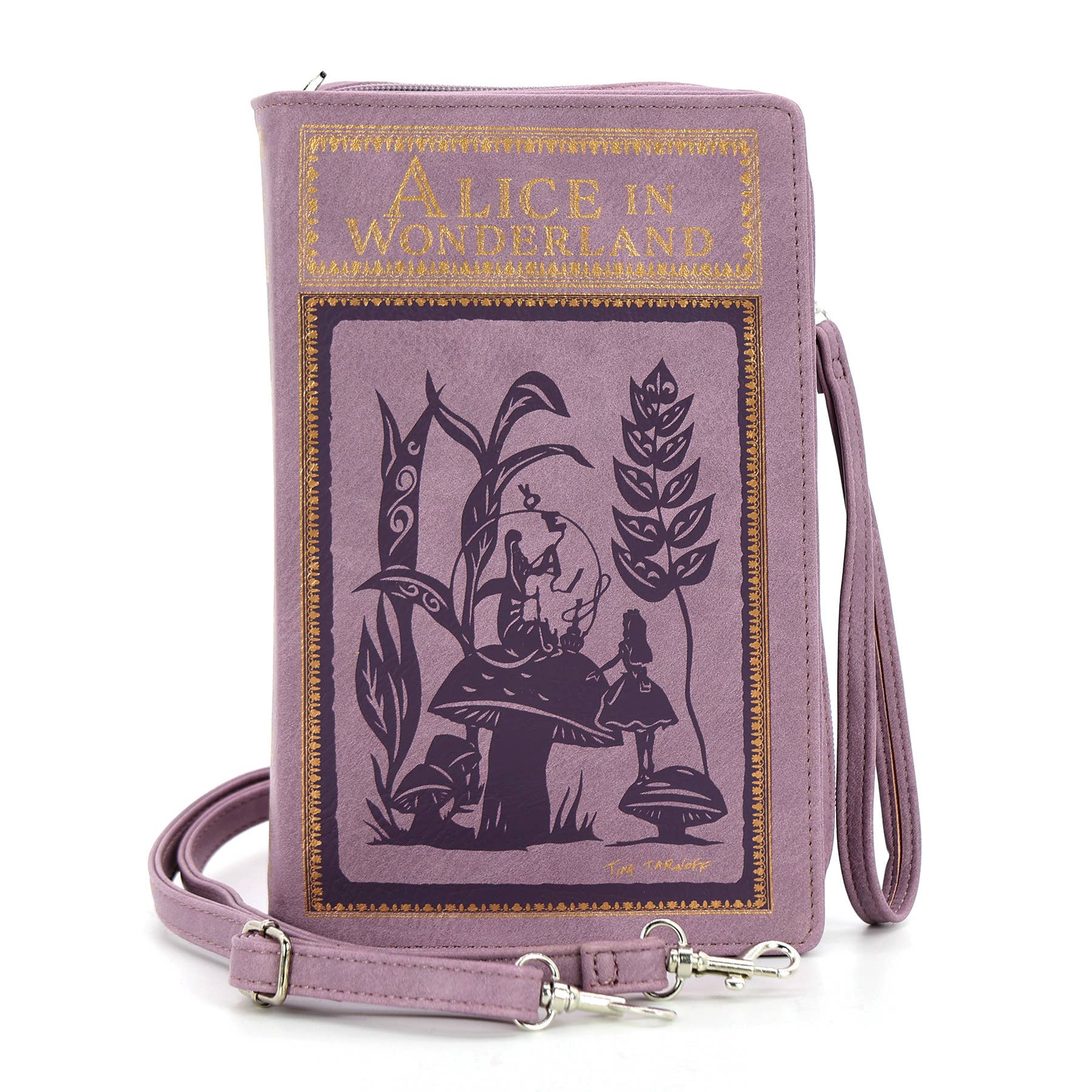Alice in Wonderland Book Handbag - Lavender Purse for Women | Unique Literary Fashion Accessory for Cosplay, Tea Parties & Daily Use