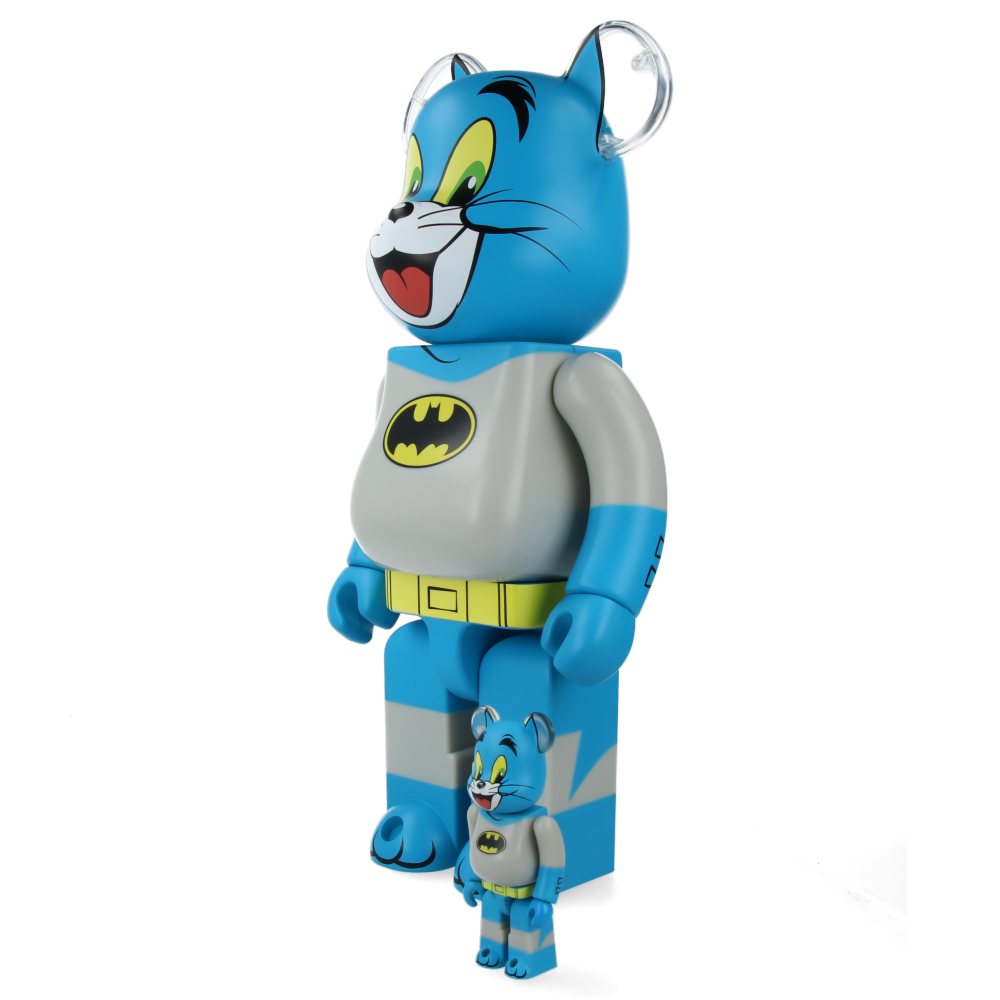400% + 100% Bearbrick Tom as Batman and Jerry as The Joker Collectible Figures - Limited Edition Designer Vinyl Art Toys for Home Decoration, Office Display, and Gift Giving