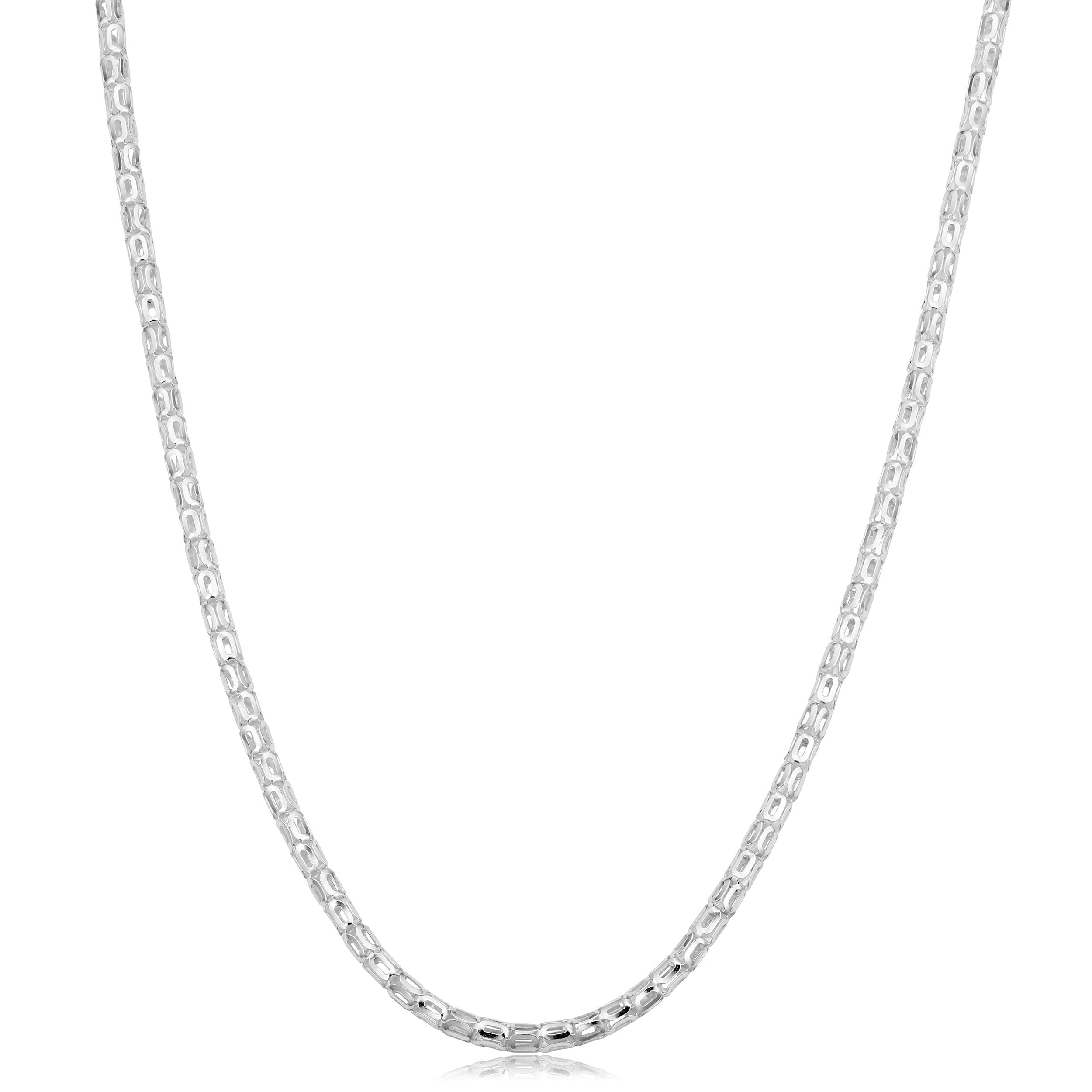 Kooljewelry 925 Sterling Silver 2.4mm Oval Popcorn Chain Necklace for Women - Trendy Layered Jewelry Gift for Birthday, Anniversary & Everyday Wear