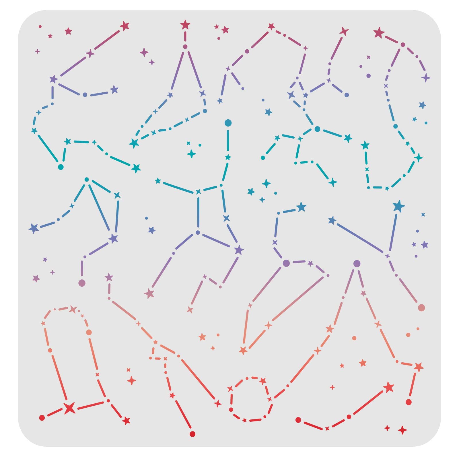 FINGERINSPIRE Constellation Art Stencils - 11.8x11.8 Inch Reusable Plastic Painting Templates for Wood, Tile, Wall & Fabric - Perfect for DIY Home Decor, Kids Crafts & Celestial-Themed Projects