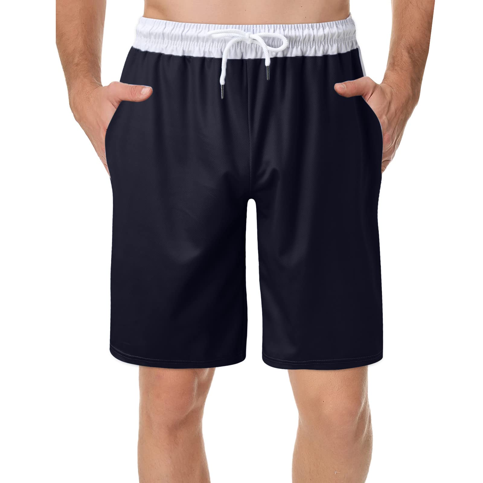 Men's Khaki Sports Shorts - Striped Joggers for Summer Training & Gym