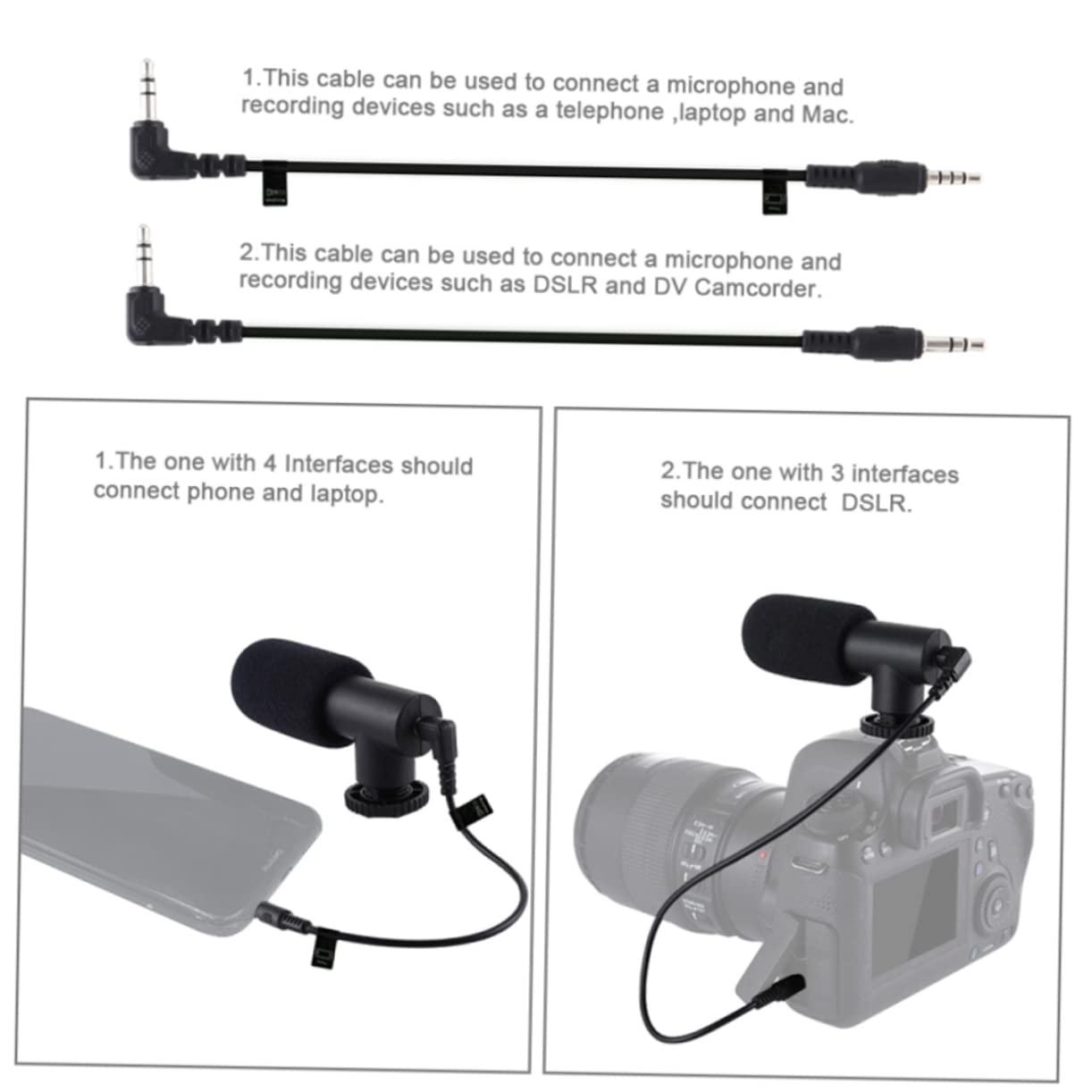 Mikikit Phone Tripod Stand with Microphone Holder - Adjustable Desktop Camera Mount for Live Streaming, Vlogging, Makeup Tutorials & YouTube Videos | Compatible with iPhone, Android & DSLR Cameras