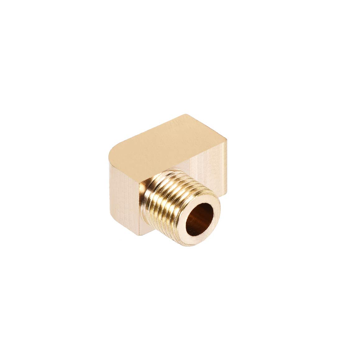 uxcell Brass Pipe Fitting 90 Degree Barstock Street Elbow G1/8 Male x M8 Female Thread - 2 Pack - Perfect for Plumbing, Hydraulic Systems & DIY Projects