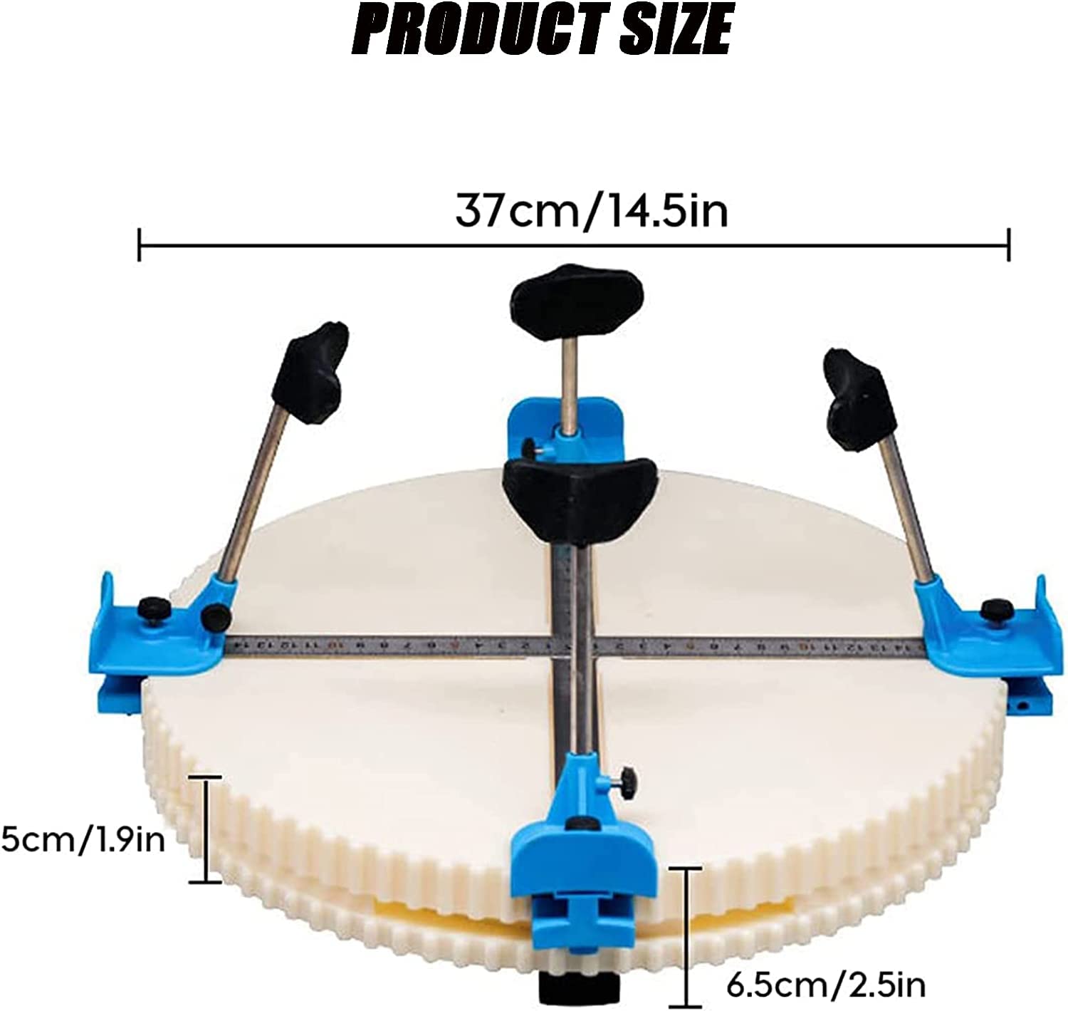 Adjustable Pottery Ceramics Clips Tools - 4-Piece Pottery Spinner & Trimming Tools Set with Turntable Clamp - Professional Pottery Repair & Sculpting Wheel for Ceramic Artists - Perfect for Studio Work, Classroom Projects & DIY Pottery Making