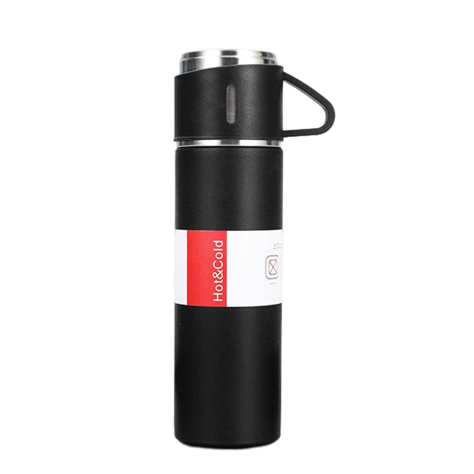 CALANDIS® 500ml Vacuum Insulated Stainless Steel Water Bottle - Leakproof Travel Coffee Thermos for Office, Gym & Outdoor Activities - Black