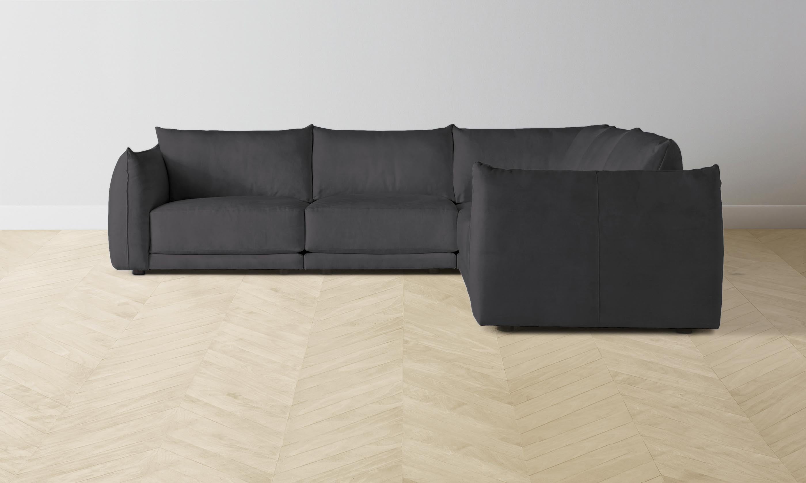 The Jones Modular Sectional Sofa - Performance Velvet Slate Fabric - Perfect for Living Room, Lounge & Family Gatherings