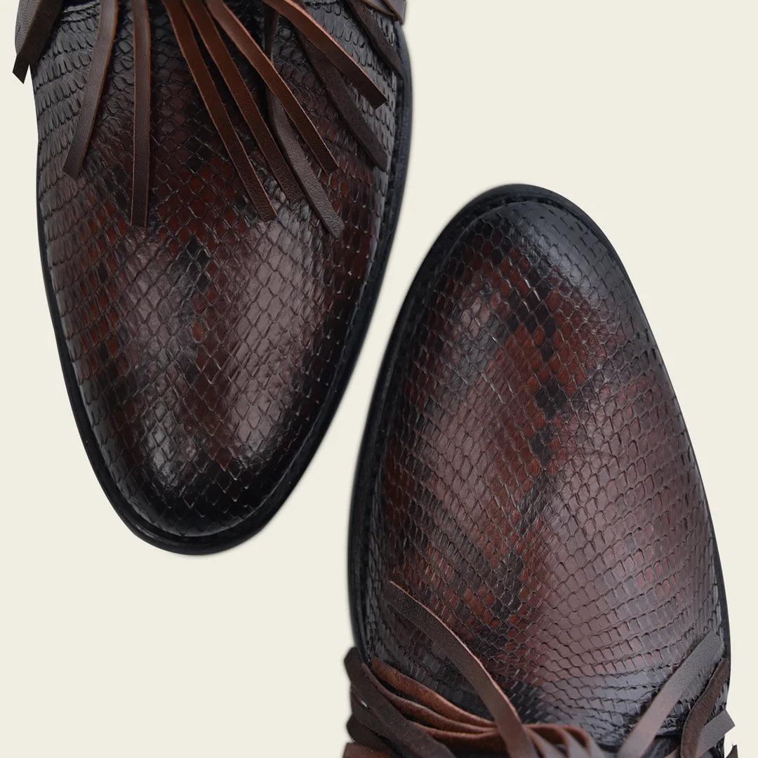 Women's Cuadra Chocolate Western Cowgirl Python Leather Ankle Boots - Stylish & Comfortable for Country Rides, Rodeos & Night Out