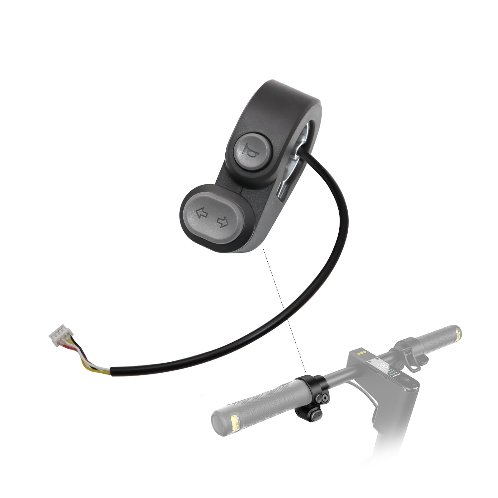 Stio Scooter Horn & Turn Signal Switch - Compatible with Ninebot by Segway MAX G2/G65/Max2 Kickscooter - Replacement Accessories (Small, Black) - Enhance Safety for Night Riding & Urban Commuting
