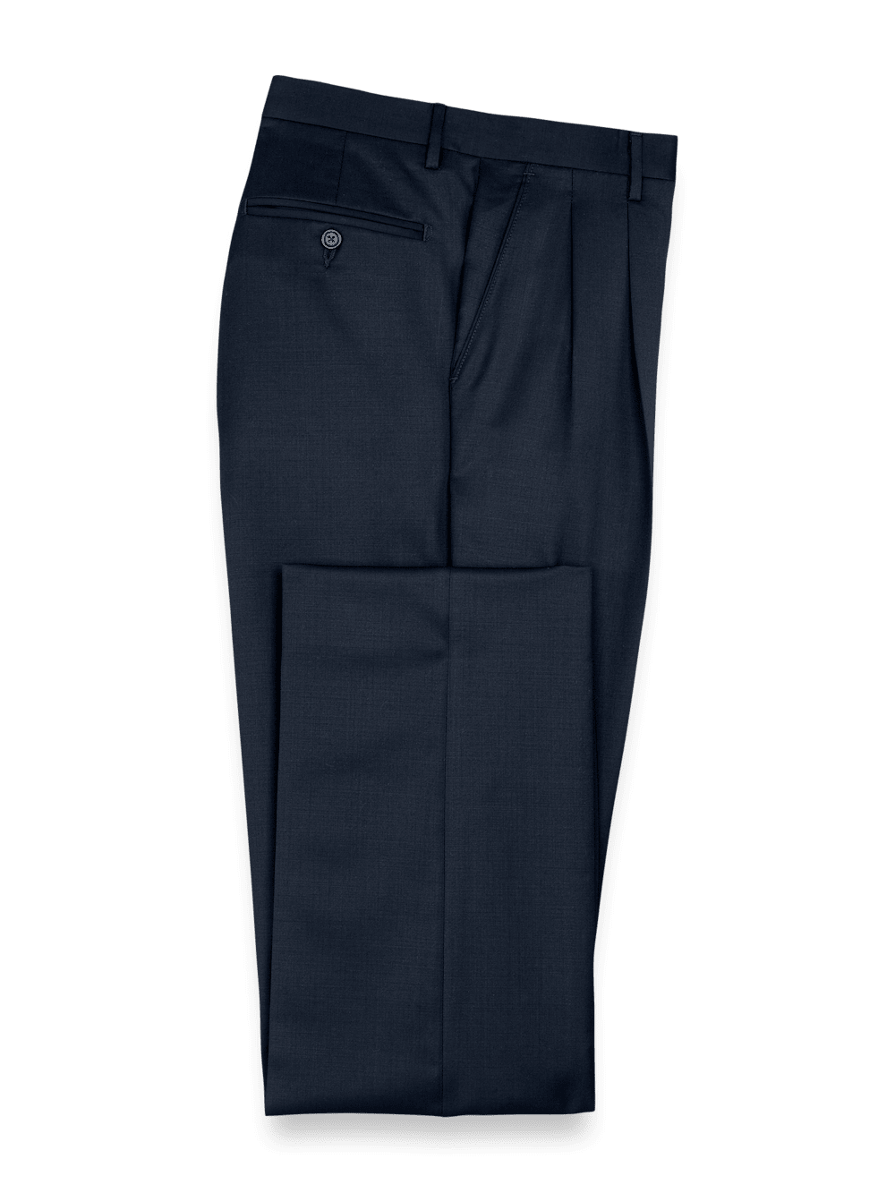 Premium Wool Gabardine Dress Pants for Men - Classic Dark Navy Color - Perfect for Business, Office & Formal Occasions