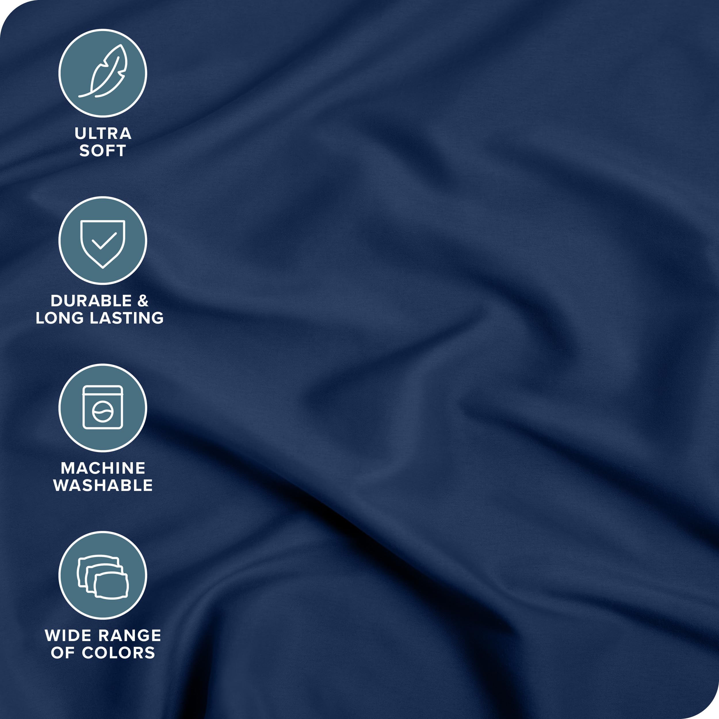 Bare Home 2-Pack King Size Fitted Sheets - 1800 Thread Count Ultra Soft Wrinkle Resistant Microfiber Deep Pocket Bed Sheets (Dark Blue) - Perfect for Master Bedroom, Guest Room & Vacation Homes
