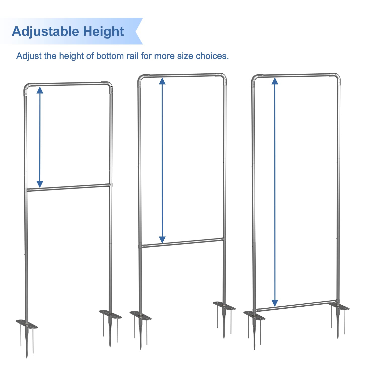 E&K Outdoor Portable Backdrop Stand - Adjustable 4'x4' to 2'x6' Metal Banner Display Frame - Freestanding Privacy Fence for Backyard, Patio & Events - Perfect for Parties, Photo Shoots & Temporary Outdoor Displays