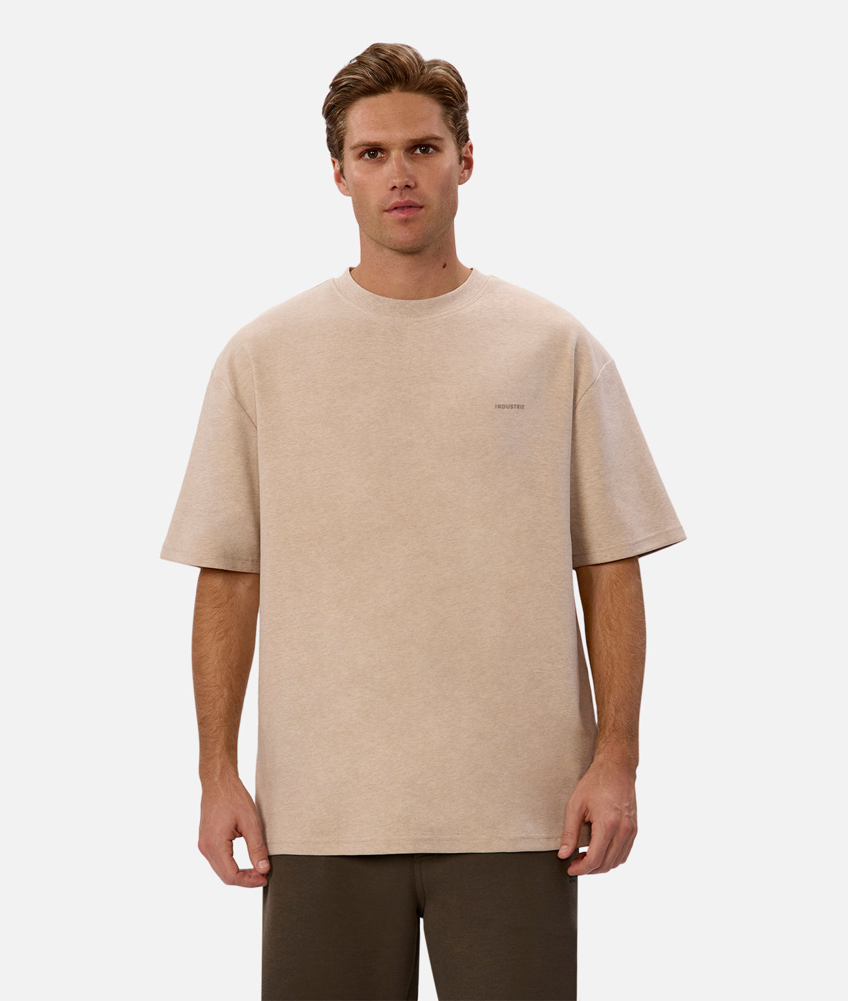 The Newport Tee - Soft Wheat Marle Cotton T-Shirt for Men | Casual Comfort Wear for Everyday & Weekend Outfits