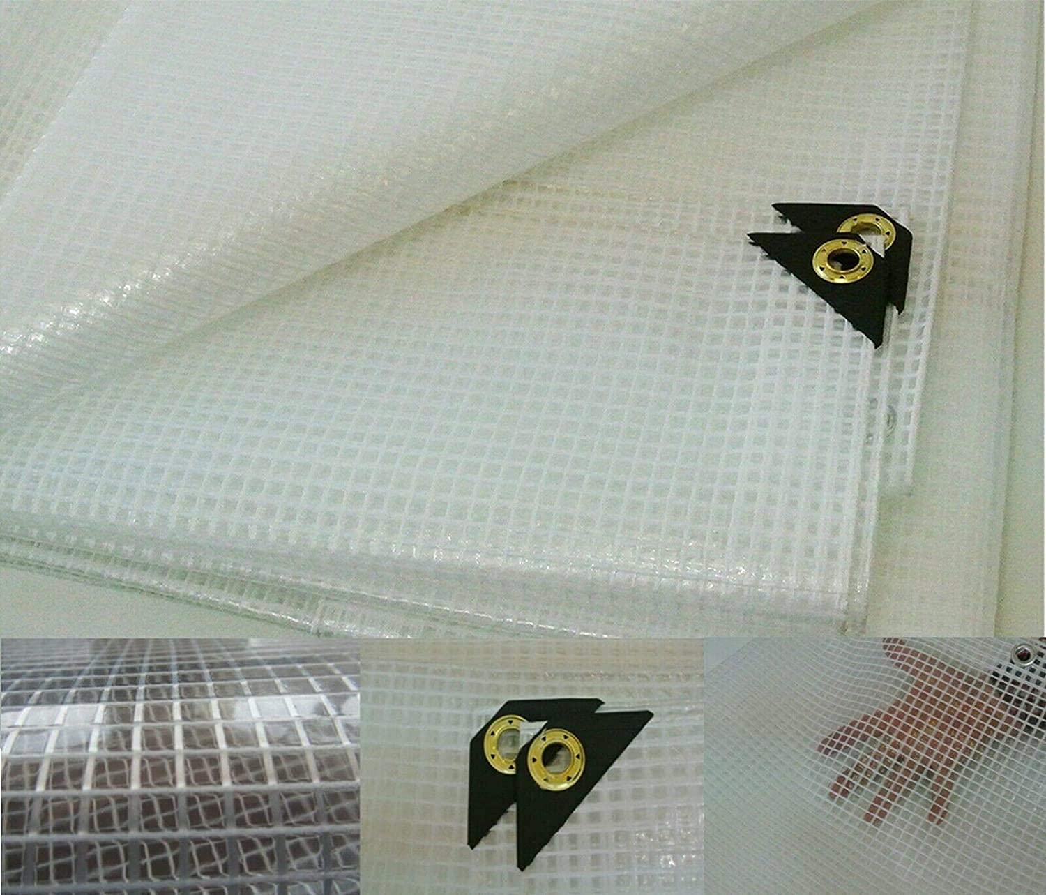 Heavy Duty Clear Reinforced Poly Tarp - 14 Mil Thick, 24' x 30' - Waterproof, UV Resistant for Construction, Camping & Outdoor Protection