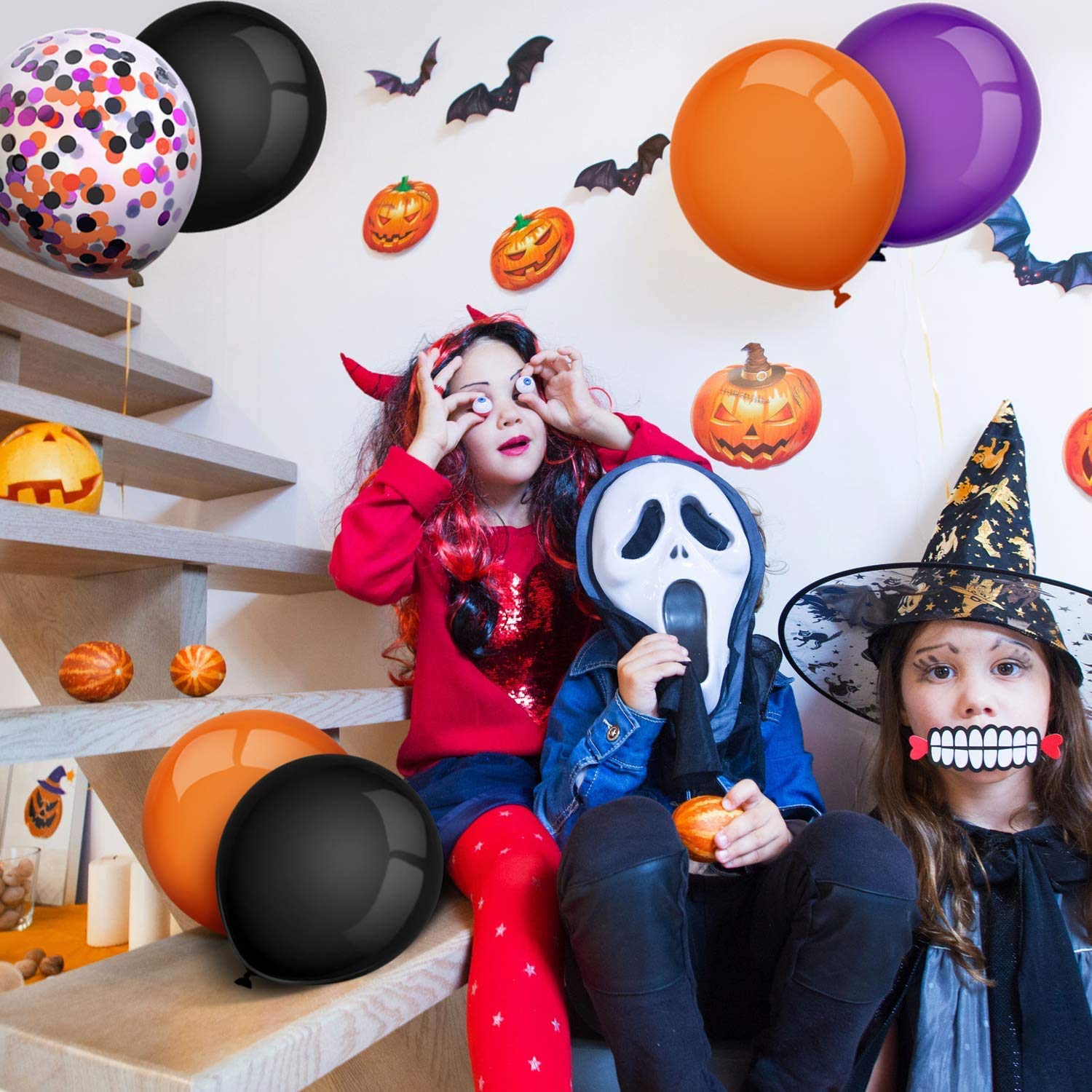 100-Piece Halloween Balloon Set - 12