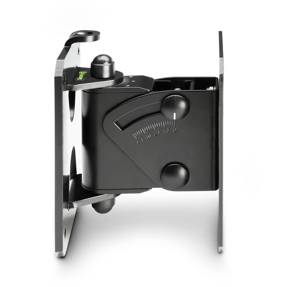 Gravity SP WMBS 20 B - Heavy Duty Tilt & Swivel Wall Mount Bracket for Speakers up to 44 lbs (20 kg), Black - Perfect for Home Theater, Studio & Outdoor Audio Systems