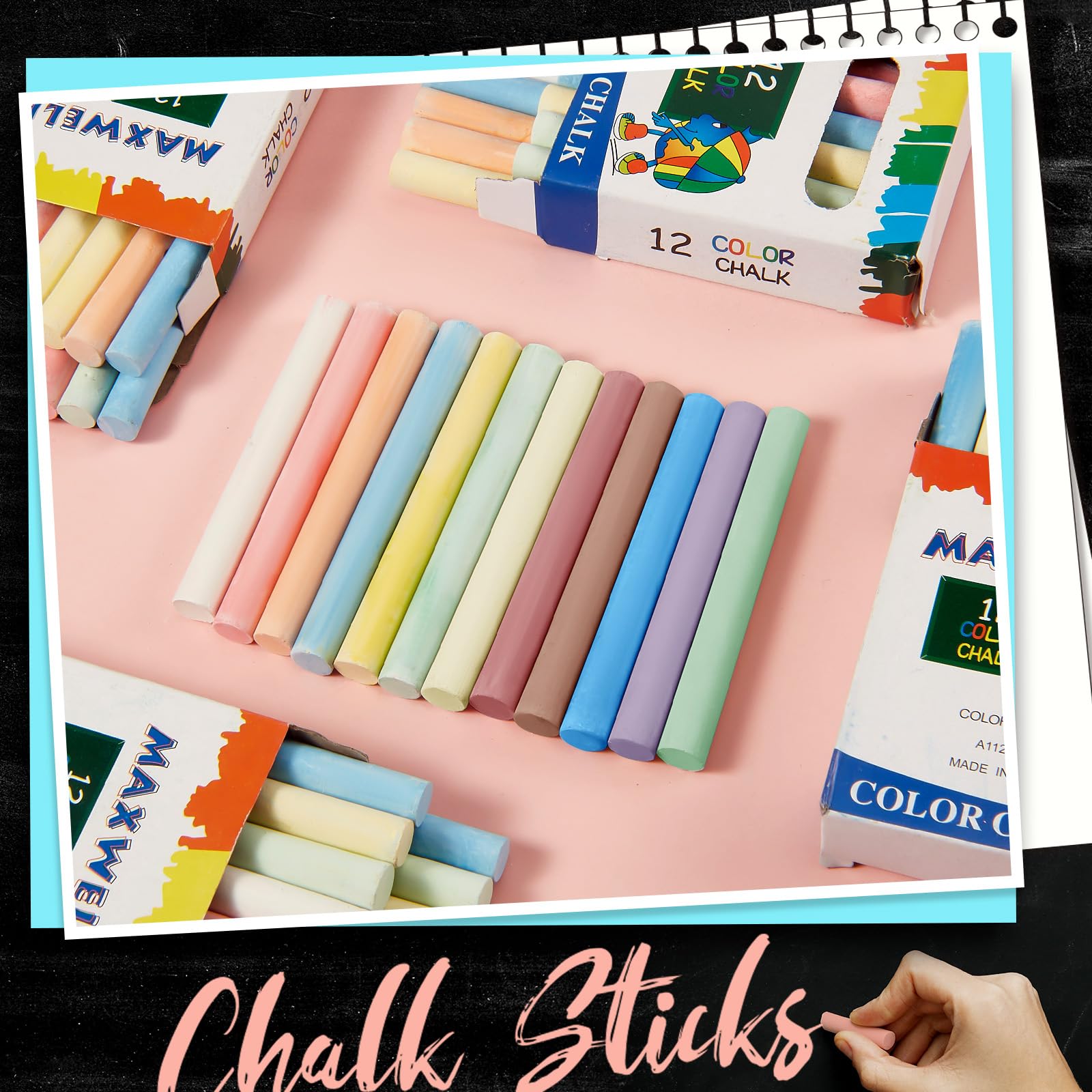 **Yeaqee 1800-Piece Low-Dust Colored Chalk Set - Non-Toxic Chalk Sticks for Chalkboard & Blackboard - Bulk Classroom Supplies for Teachers, Kids, School, Prizes, Gifts & Goody Bag Fillers - Perfect for Art, Education & Creative Play**
