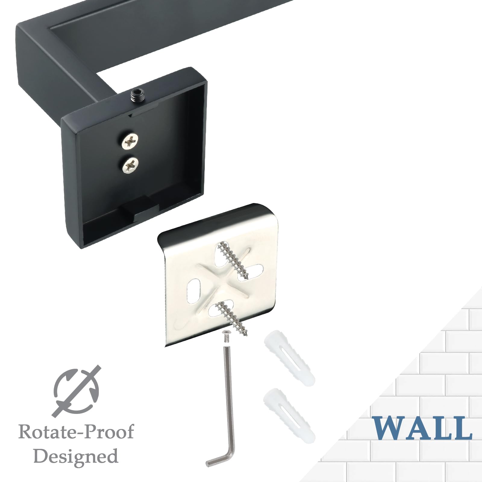 12 Inch Stainless Steel Towel Bar - Matte Black Bathroom Towel Holder for Hand & Face Towels - Wall Mounted SUS304 Towel Rack for Bathroom, Lavatory & Spa - Durable & Rustproof Shower Accessory