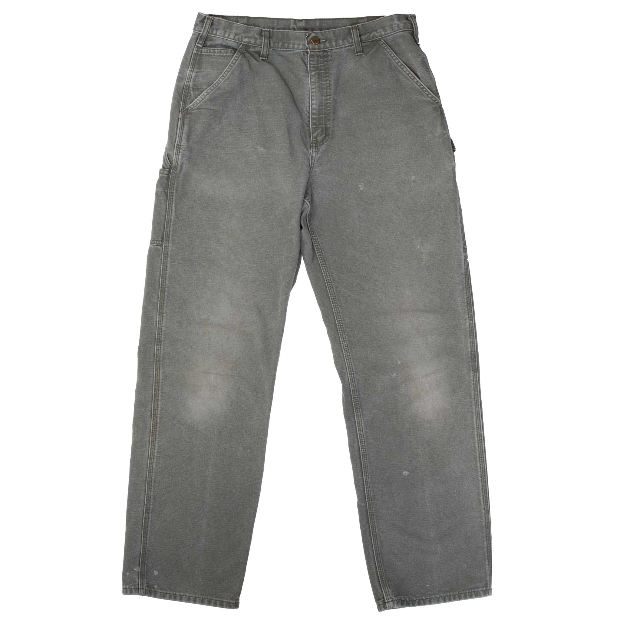 Vintage Carhartt Carpenter Pants Sage Green Size 34x32 - Durable Workwear for Construction & Outdoor Activities