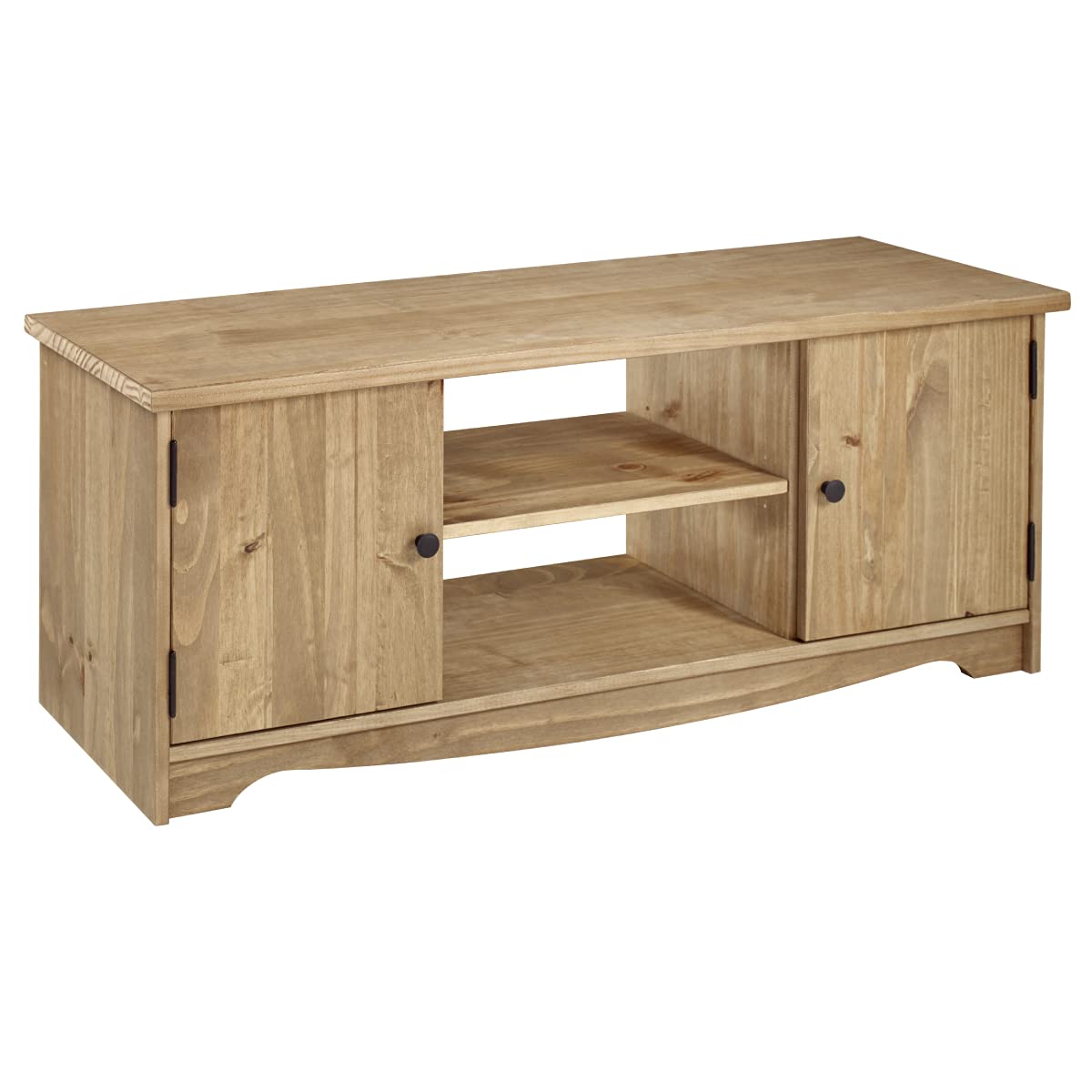 Solid Wood TV Stand with Storage Shelves - Modern Entertainment Center for Living Room, Bedroom & Home Theater - Perfect for TVs up to 65