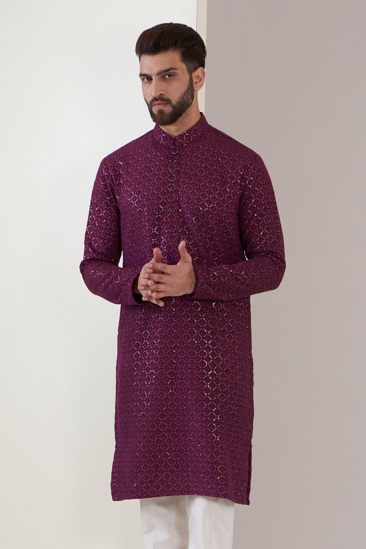 Elegant Maroon Sequence Kurta for Women - Stylish Indian Ethnic Wear for Festivals, Weddings & Special Occasions