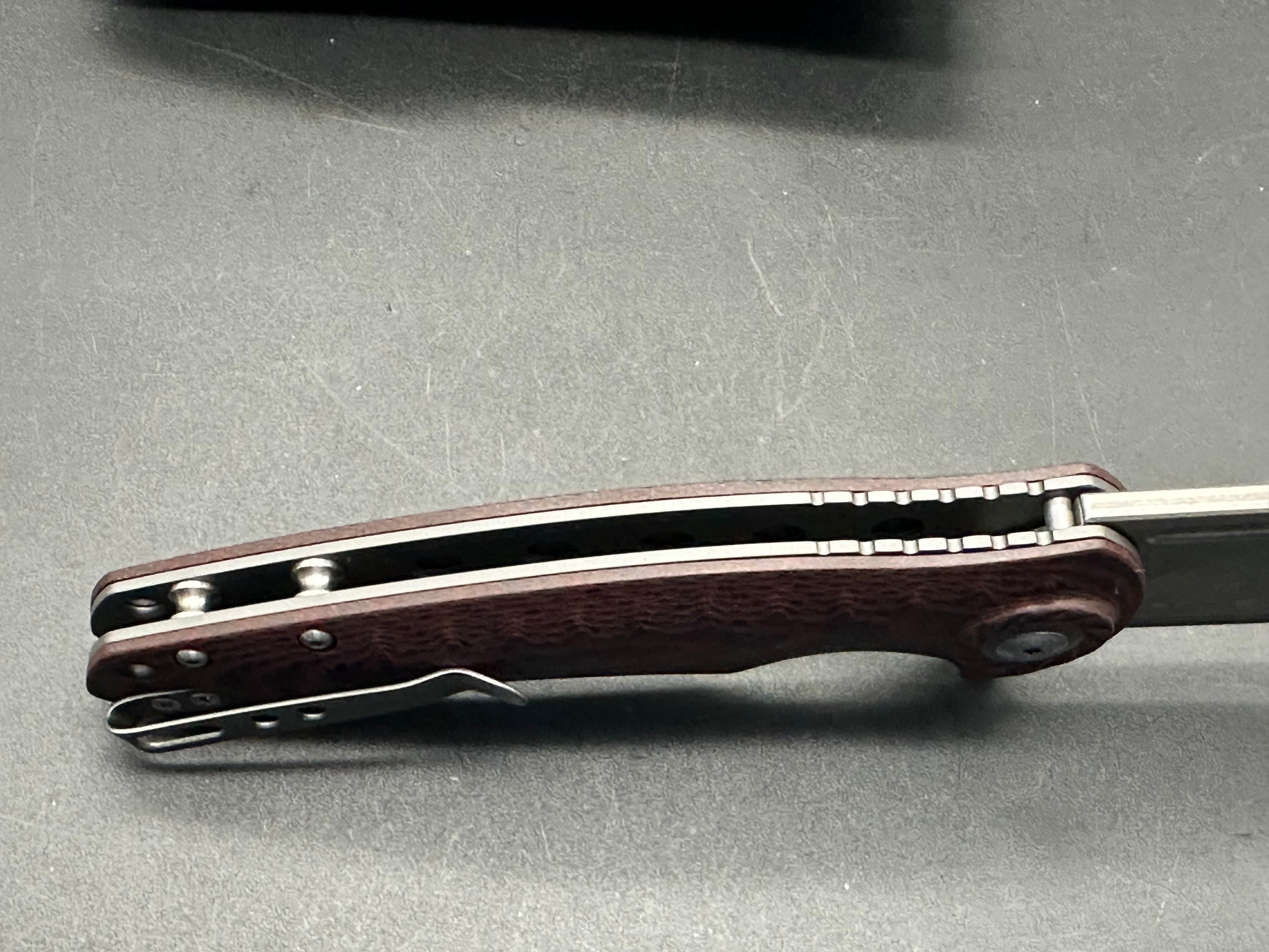 SHIELDON Tranchodon Folding Knife - Red Carbon Fiber & G10 Handle, Reverse Tanto Damascus Blade - EDC, Outdoor Camping, Hunting Survival Tool