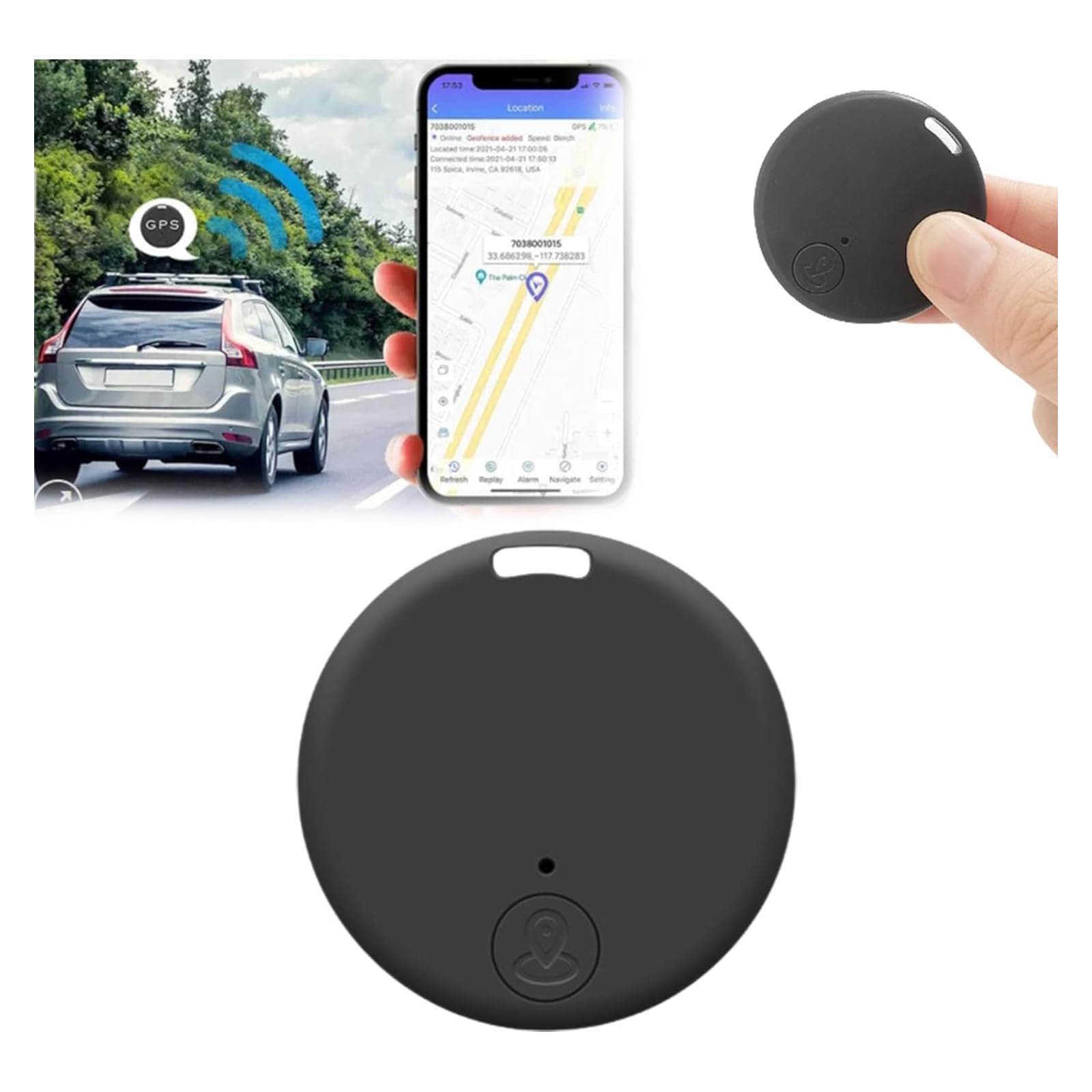 Oveallgo Extra Mini Magnetic GPS Tracker - Micro Vehicle GPS Tracking Device for Cars, Trucks, Bikes & Personal Items | Real-Time Location Tracking | Waterproof & Durable (Black) | Perfect for Anti-Theft, Fleet Management & Asset Protection