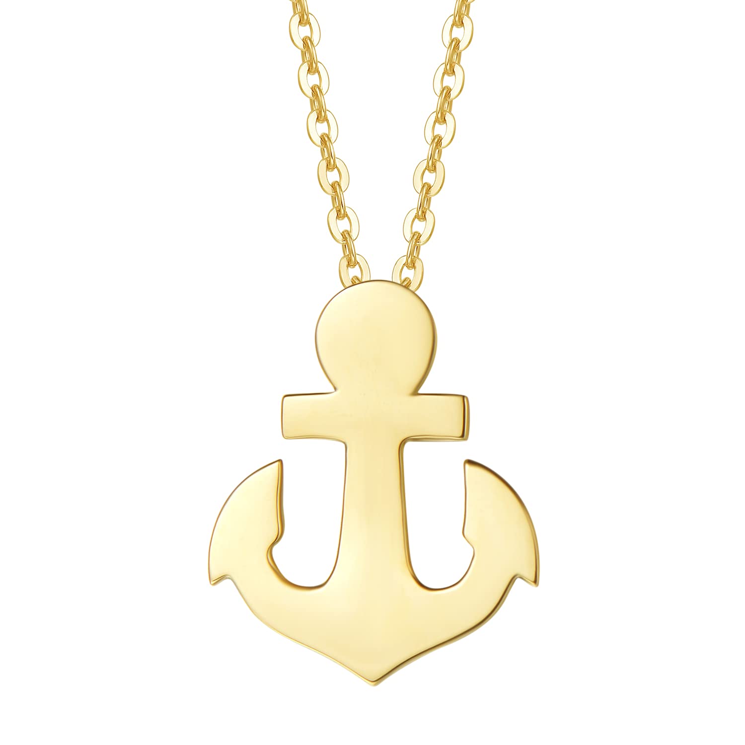 14K Solid Gold Pendant Necklace for Women - Dainty Tiny Statement Charm Fine Jewelry, 16
