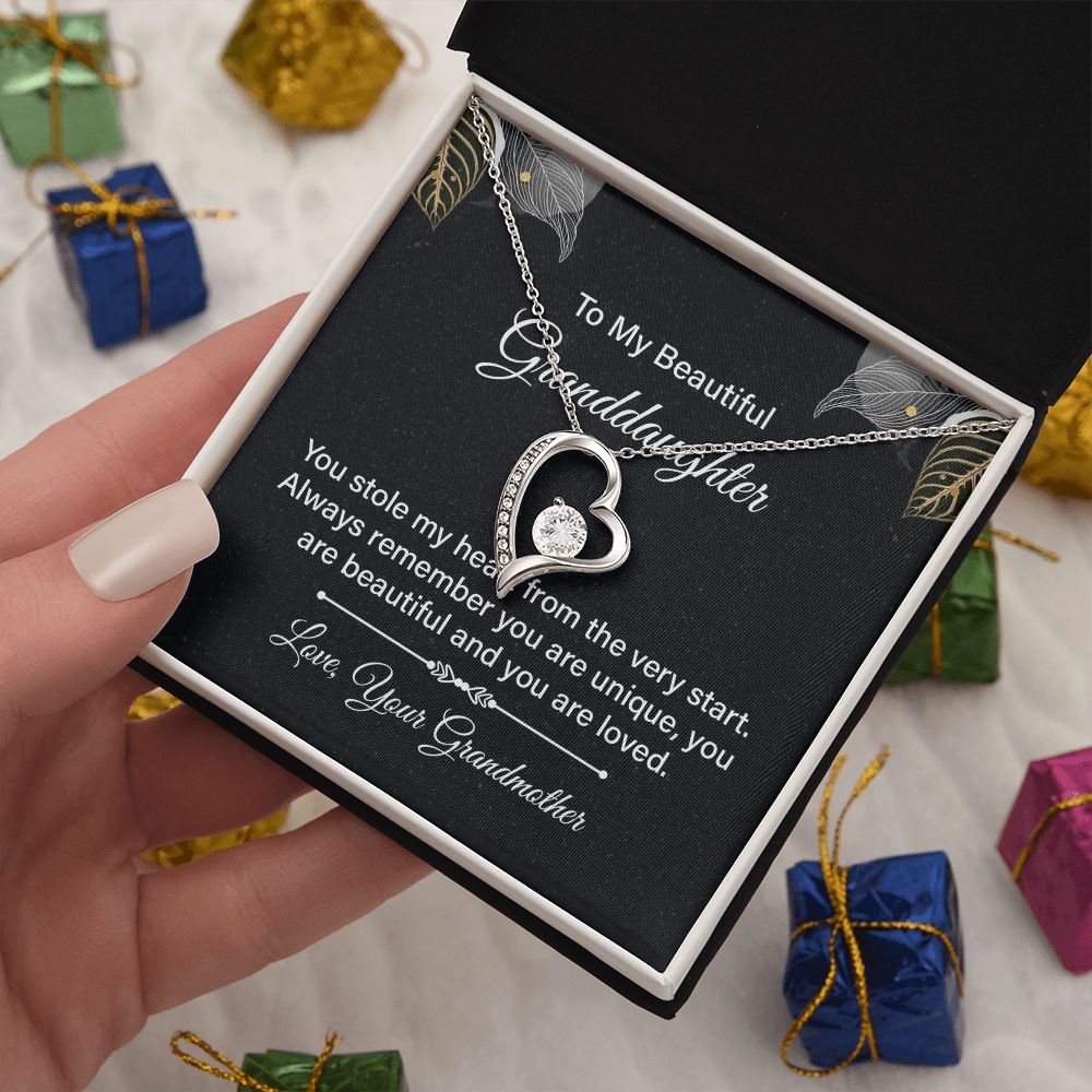 Heart Necklace Gift for Granddaughter - Elegant Jewelry from Grandma | Perfect for Birthdays, Graduation & Special Occasions