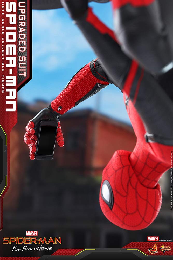 Hot Toys Spider-Man Upgraded Suit 1/6 Scale Action Figure - MMS542 Movie Masterpiece Collectible from Far From Home | Perfect for Marvel Fans, Display & Gift Giving