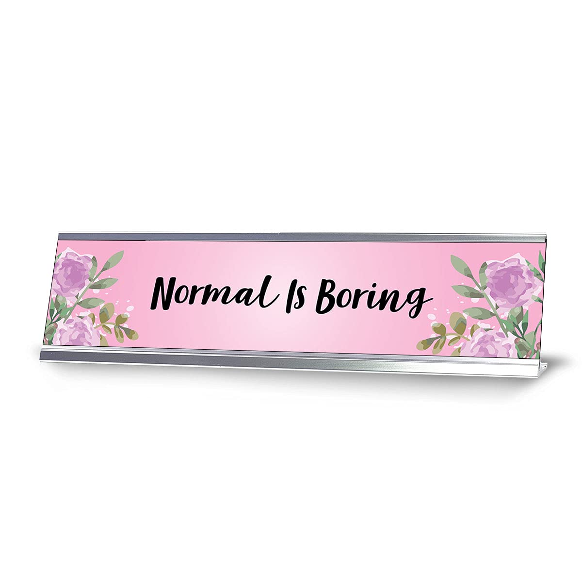 Floral Designer Series Desk Sign Nameplate - 2 x 8 Inch Office Decor for Women, Personalized Name Plate - Perfect for Work Desk, Reception, or Home Office Decoration