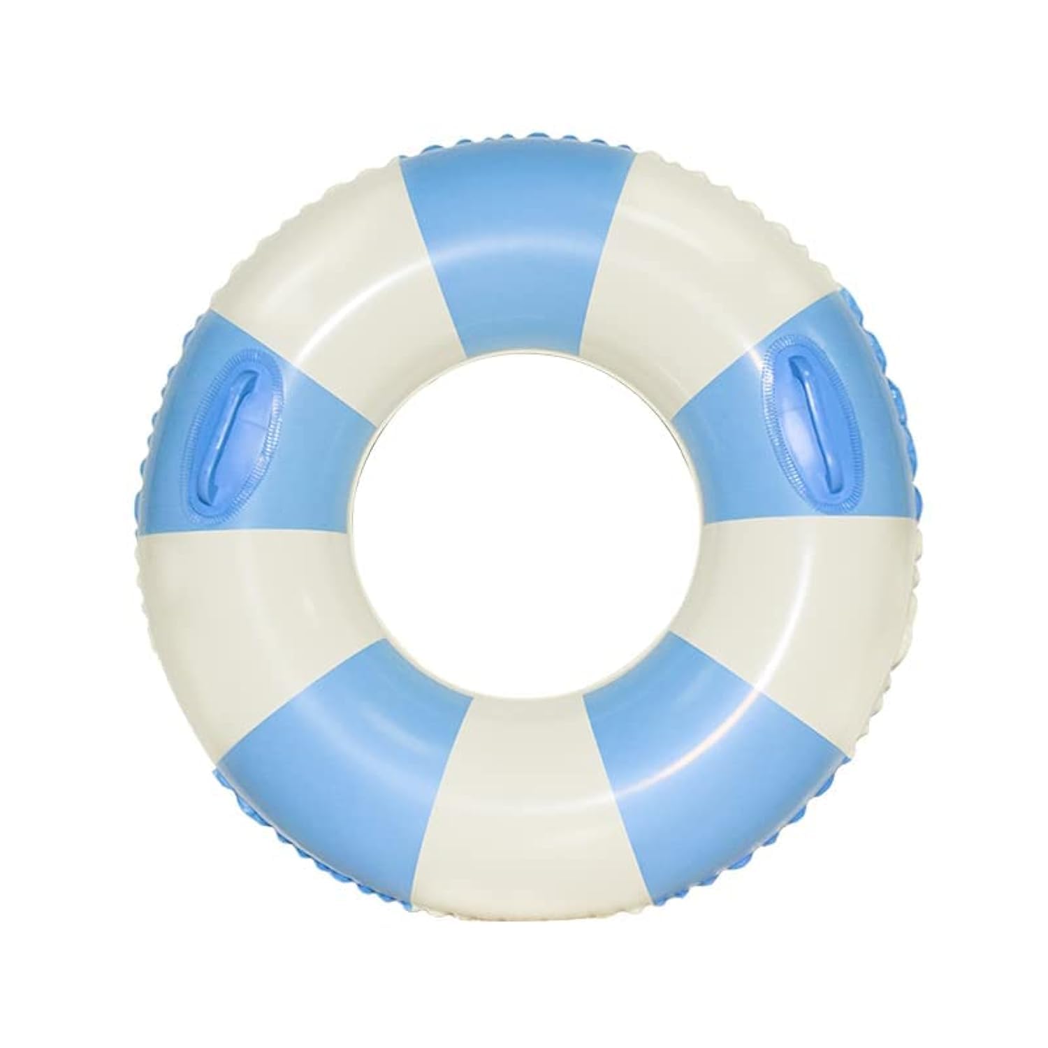 35 Inch Large Inflatable Swim Ring with Handles for Kids & Adults - Classic Striped Pool Float Tube for Summer, Beach & Pool Parties - Blue (Perfect for Relaxing, Swimming & Water Games)
