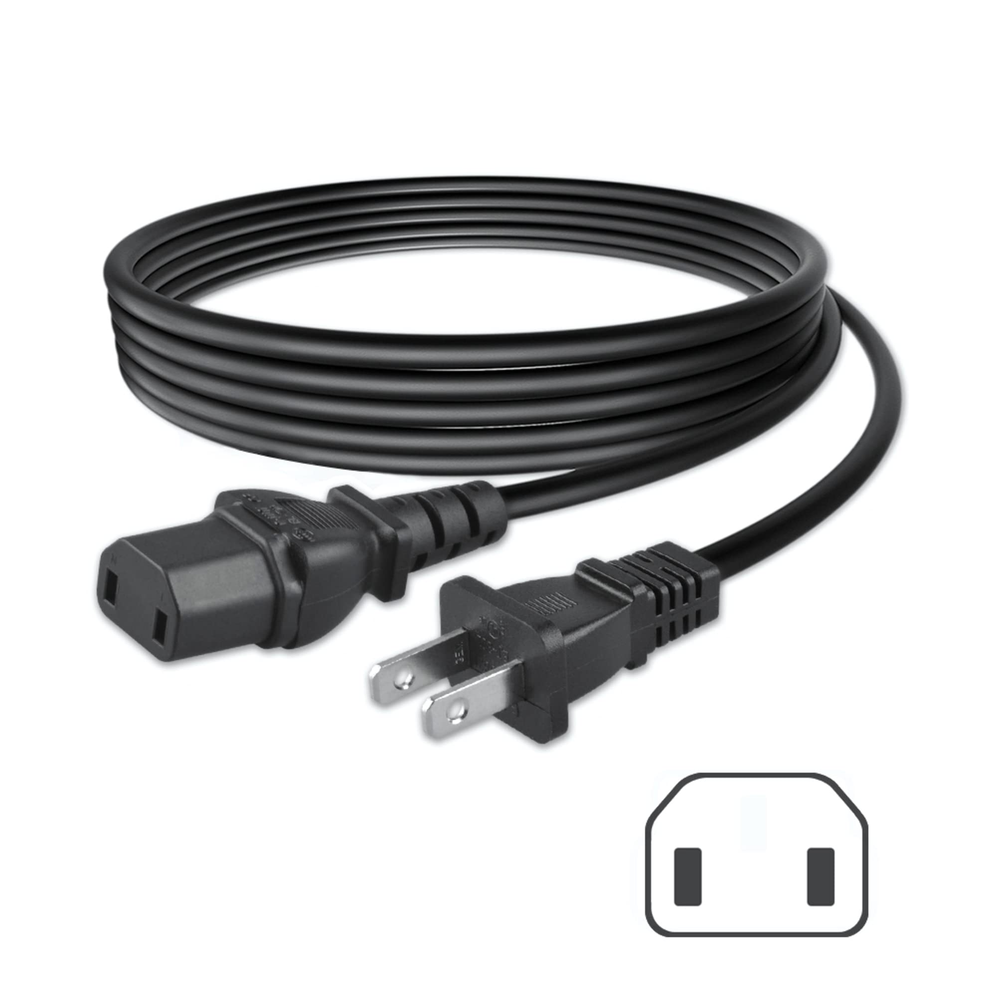PKPOWER 6.6ft 2-Prong AC Power Cord Replacement for Sony STR-DA3000ES/DA3100ES/DA3200ES - Home Theater & Audio System Power Cable for Sony Receivers & Amplifiers