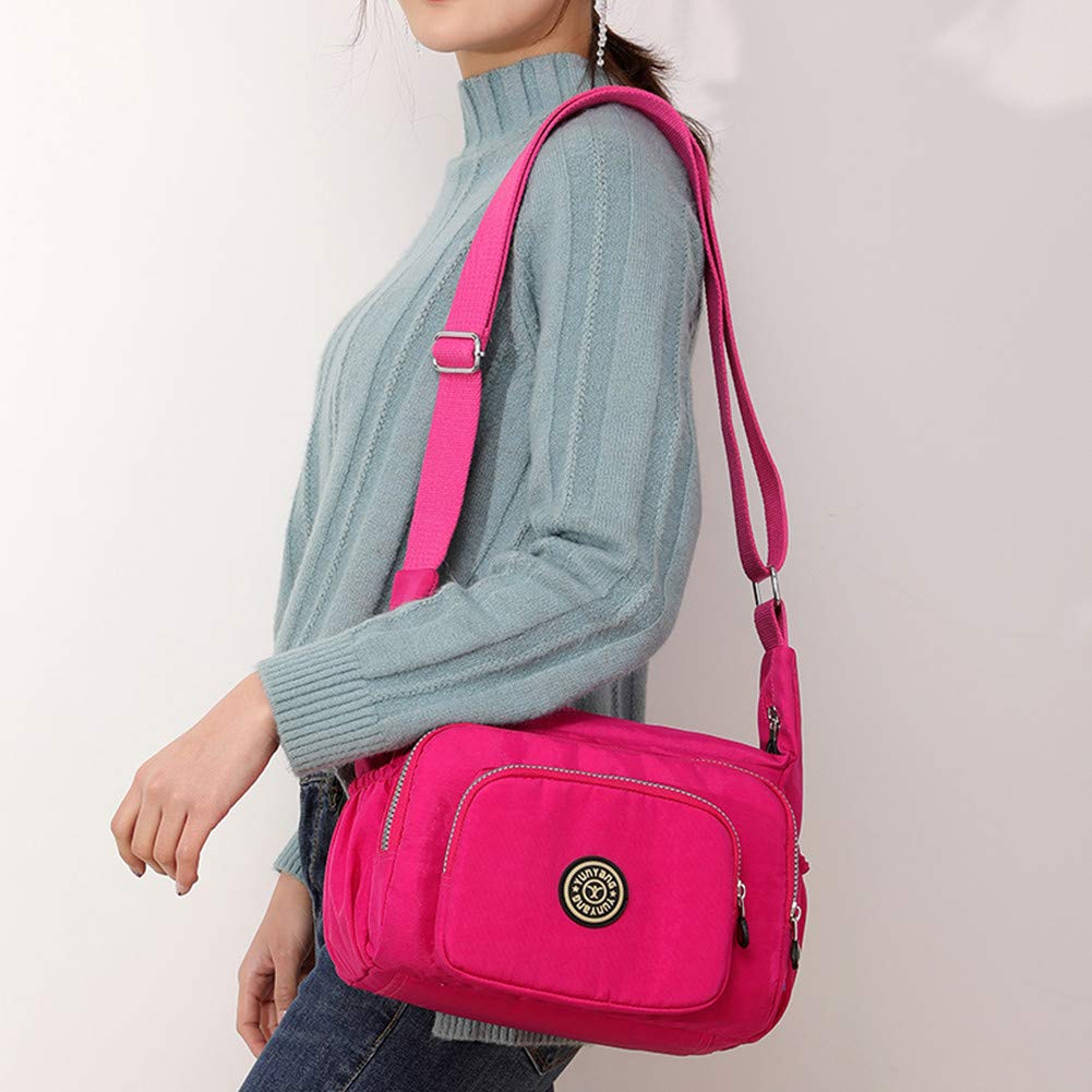 Women's Nylon Crossbody Bag with Multi-Pockets - Travel & Casual Purse for Moms