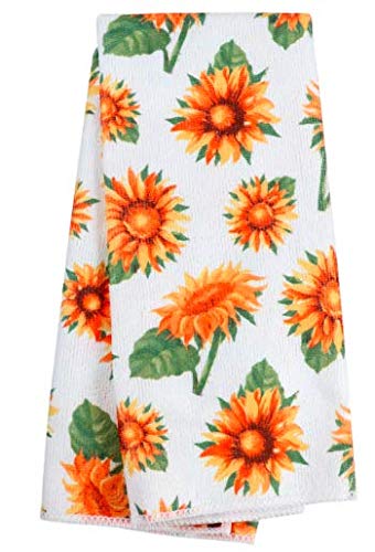 Sunflower Kitchen Set - 4-Piece Linen Potholder & Towel Set with Oven Mitt - Sunflower Decor for Farmhouse & Modern Kitchens - Perfect for Cooking, Baking & Home Decor