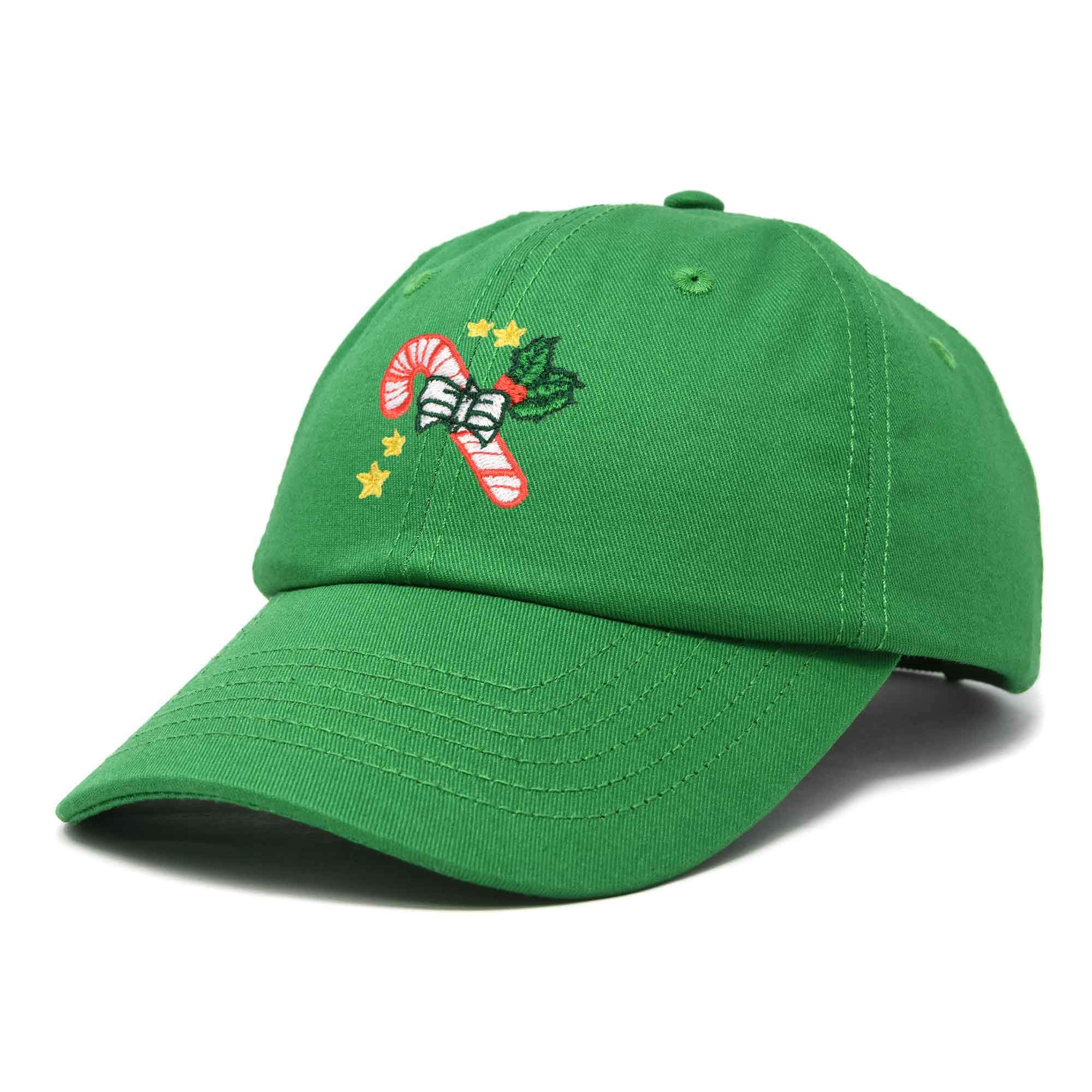 DALIX Women's Embroidered Christmas Candy Cane Baseball Cap - Festive Holiday Hat for Christmas Parties, Gift Exchanges & Winter Celebrations