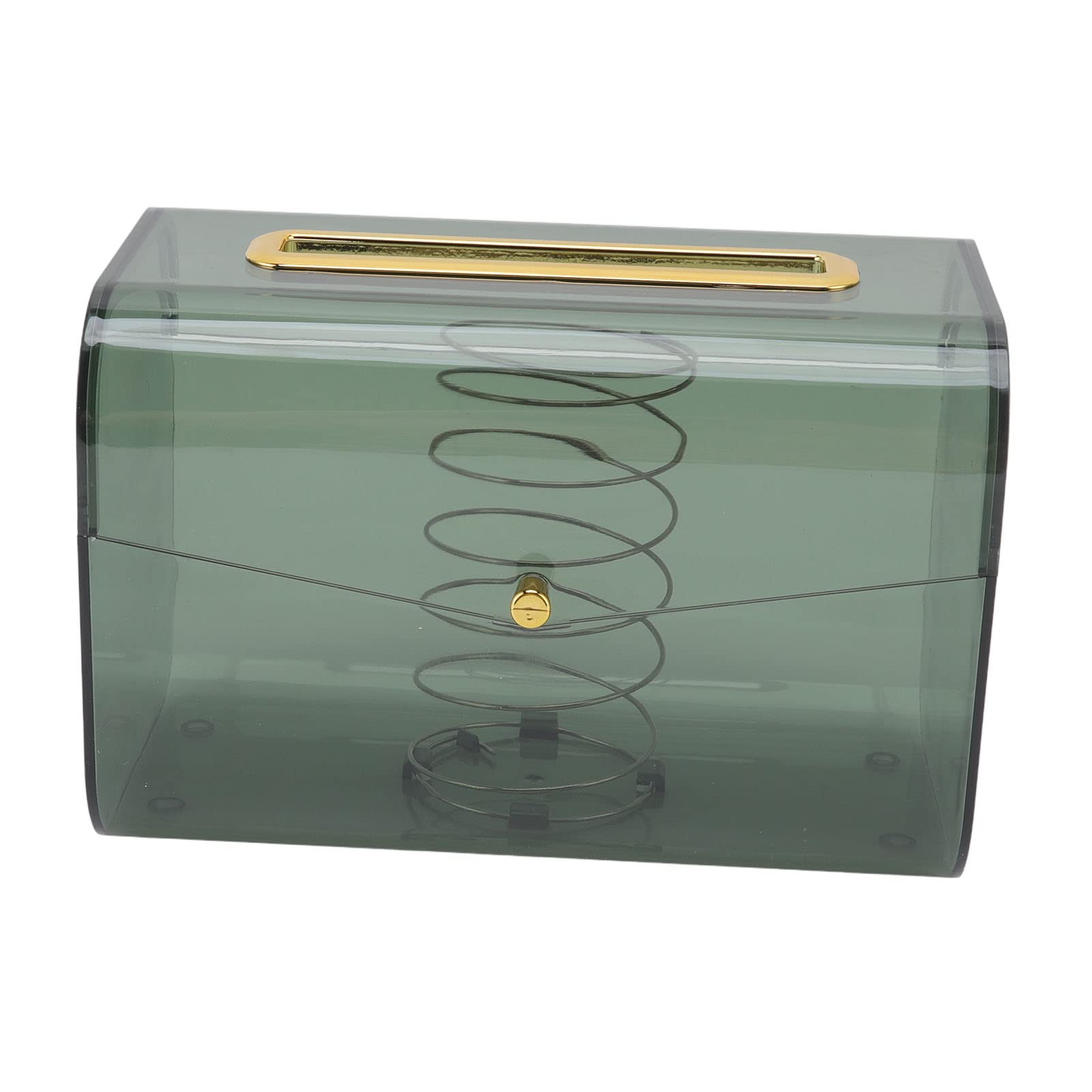 Shanrya Clear Spring Design Tissue Box with Lid - Stylish Office & Home Decorative Tissue Holder for Living Room, Kitchen, Bedroom - Perfect for Desk, Countertop, and Shelf Organization