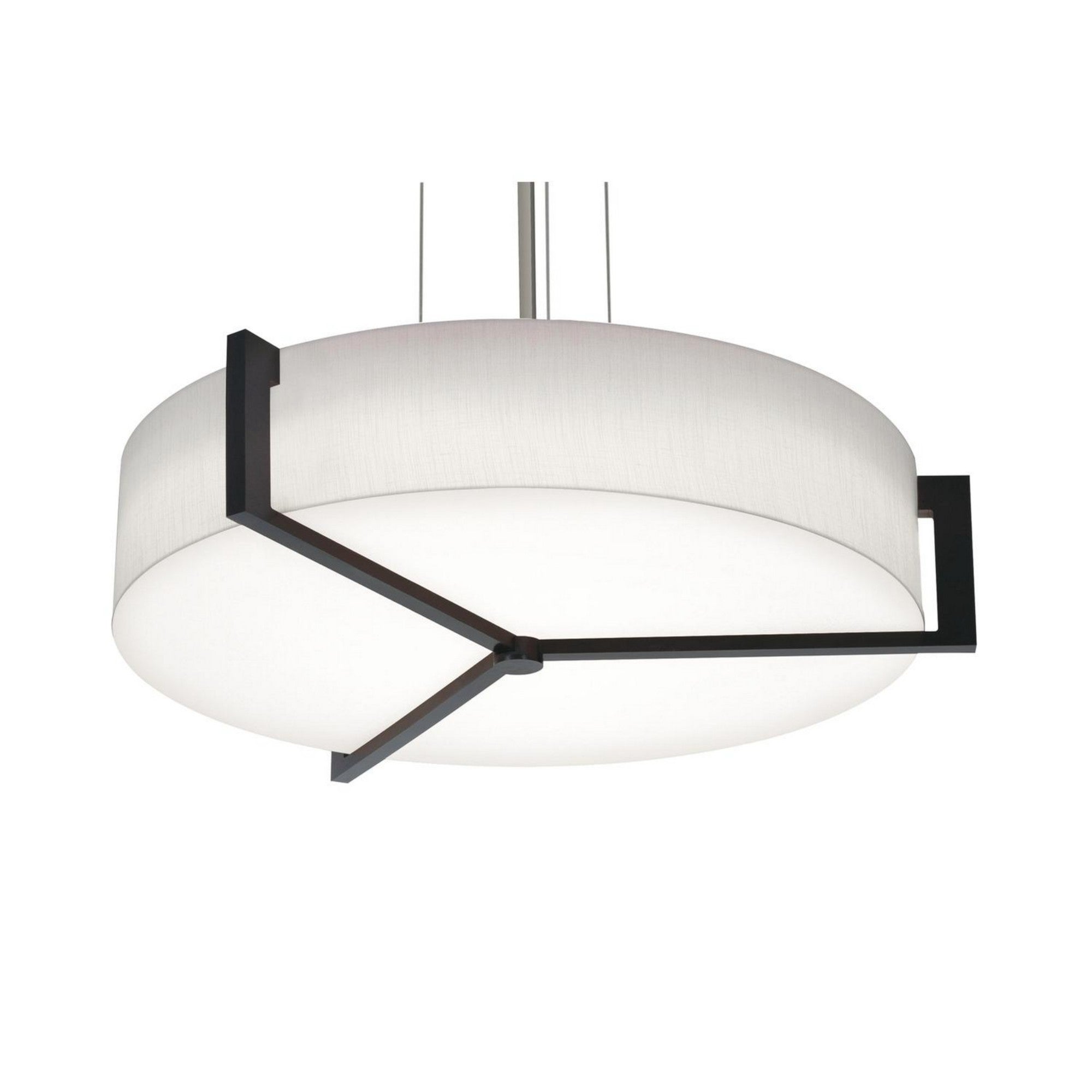 Apex 27 3-Light Pendant Lighting Fixture with Linen White & Espresso Shades - Perfect for Kitchen Island, Dining Room, and Entryway Lighting