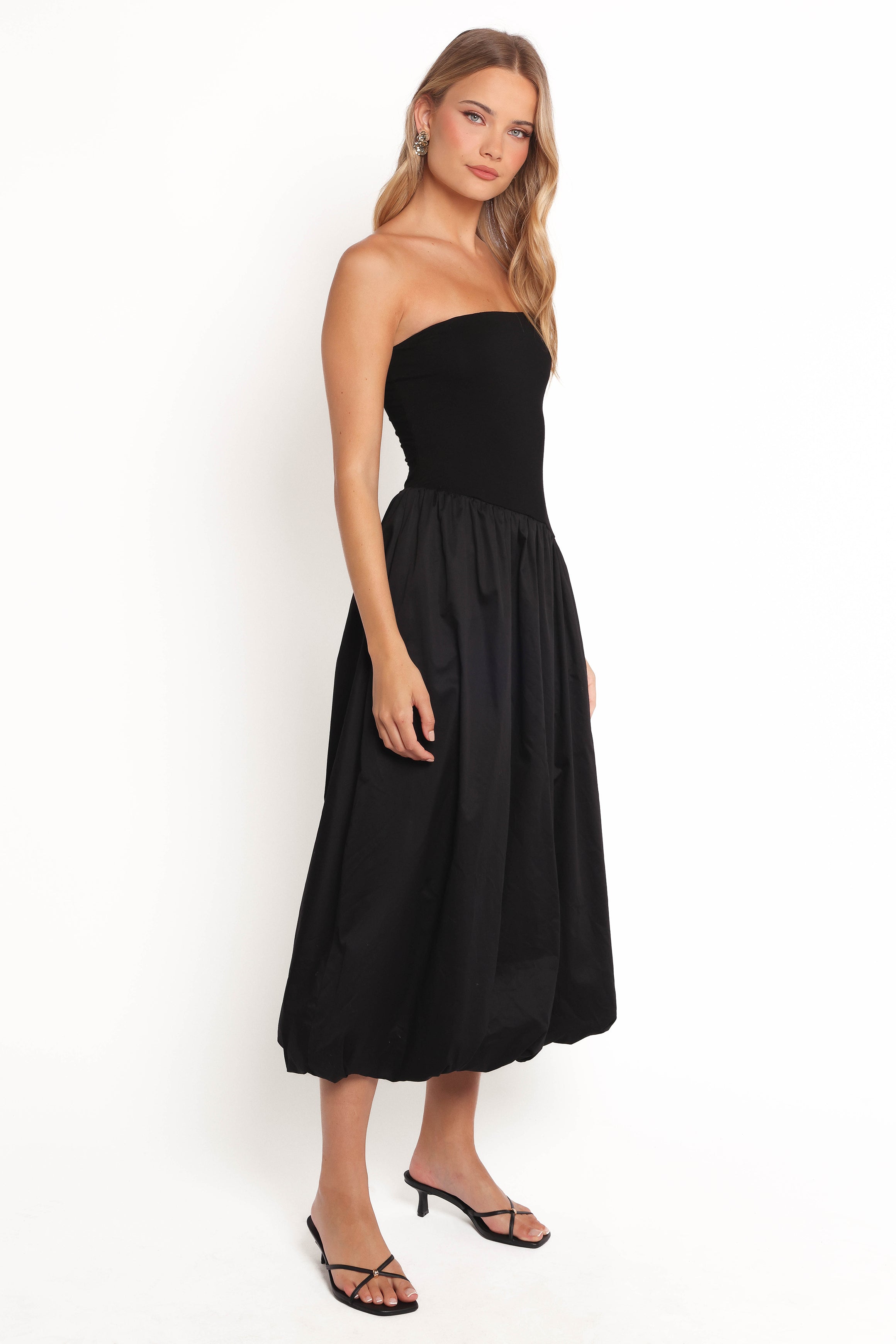 Annalyse Women's Black Midi Dress - Elegant Casual & Party Wear for Women | Perfect for Office, Date Night & Special Occasions