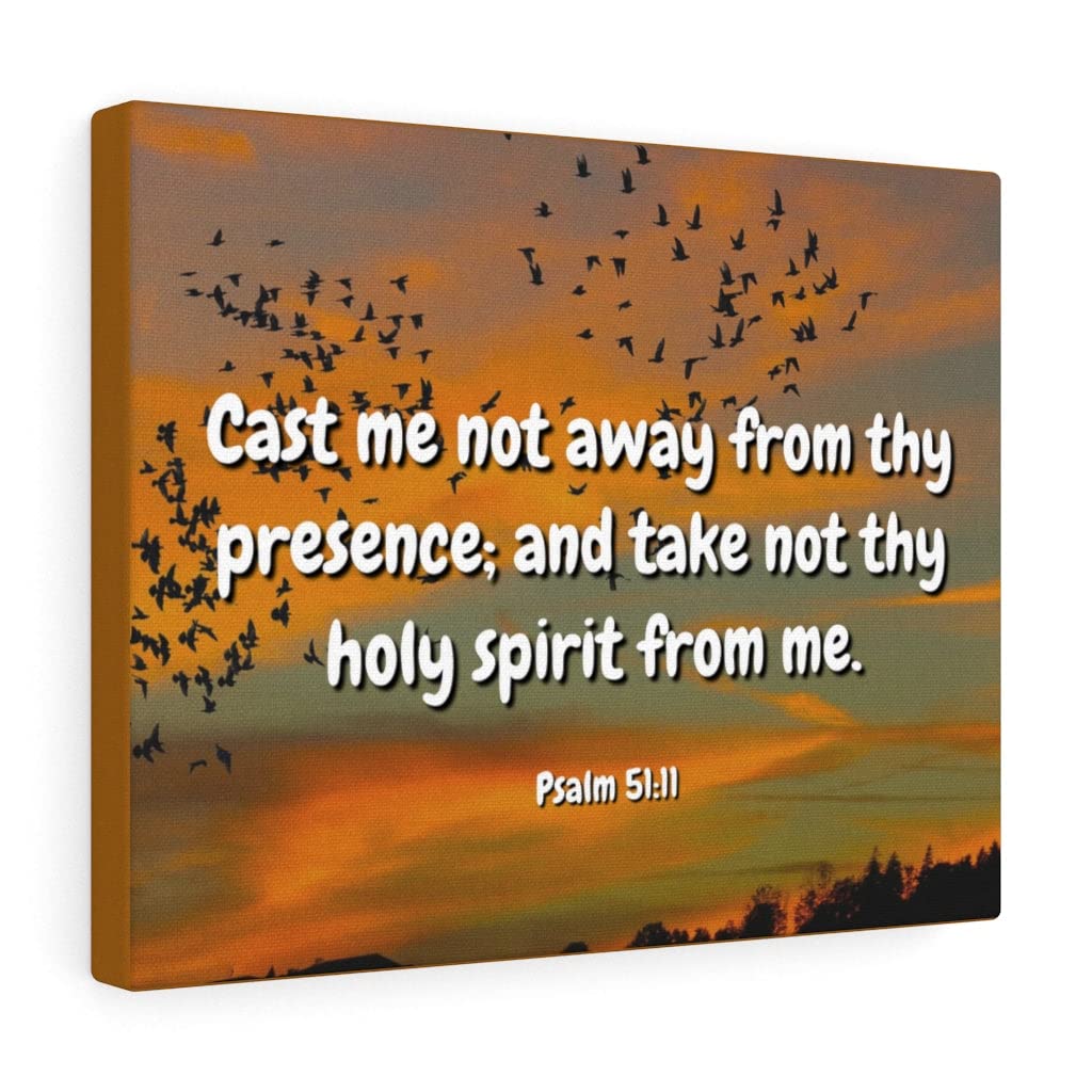 Christian Wall Art with Bible Verse - Psalms 51:11 Scripture Print, Holy Spirit Inspired Gift for Home Decor, Ready to Hang | Perfect for Living Room, Bedroom & Church