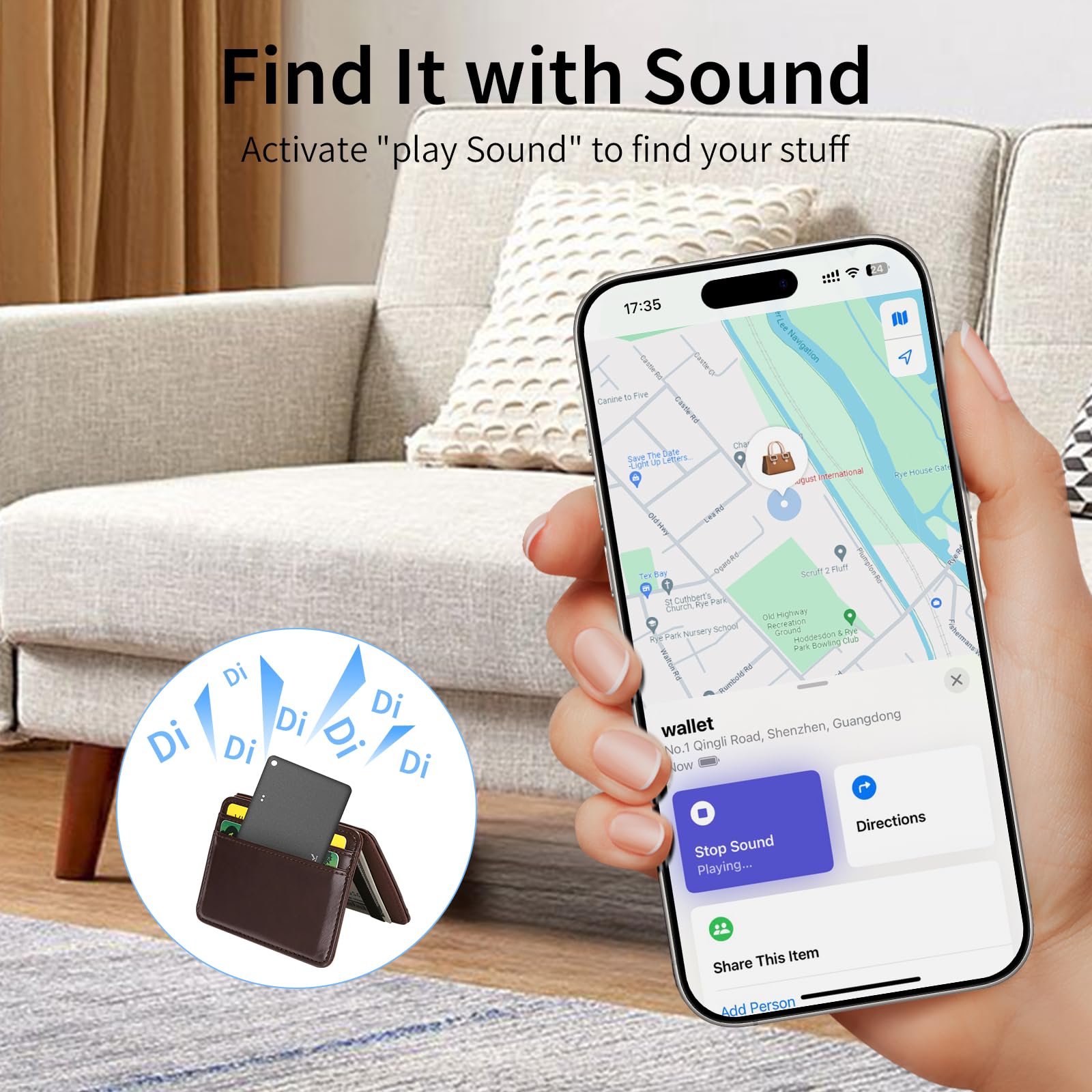 Rechargeable Wallet Tracker Card - Bluetooth Smart Finder for Apple Find My (iOS Compatible) | Anti-Loss Device for Wallets, Keys & Luggage | Perfect for Travel, Office & Daily Use