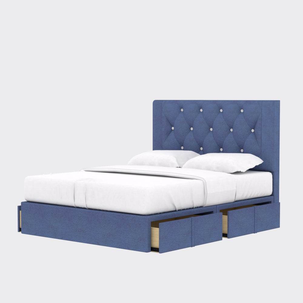 Hansen Fabric Drawer Bed Frame with Storage - Queen Size Platform Bed Frame for Bedroom, Sturdy Metal Frame & Pet Friendly Design - Perfect for Small Spaces, Guest Rooms & Pet Owners