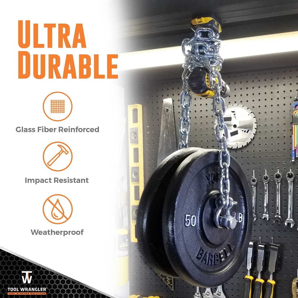 Dewalt Tool Holder Wall Mount Organizer - Fits 20V Max Tools - 8 Slot Storage System | Heavy Duty Drill Holder | Made in USA | Screws Included | Perfect for Garage, Workshop & Toolbox Organization