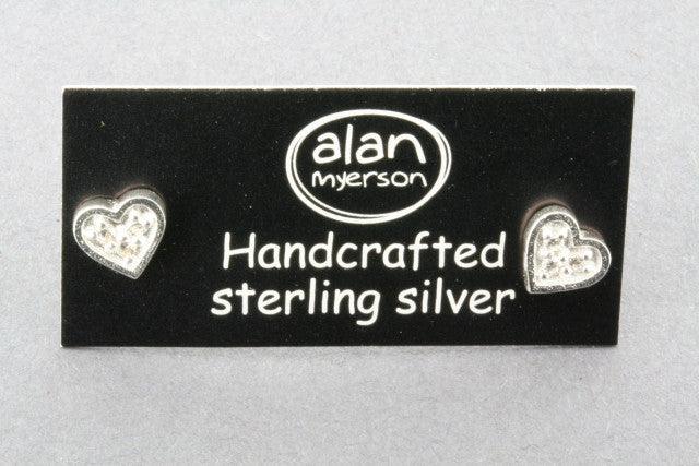 Cubic Zirconia Heart Stud Earrings in Sterling Silver - Perfect for Valentine's Day Gifts & Anniversary Jewelry