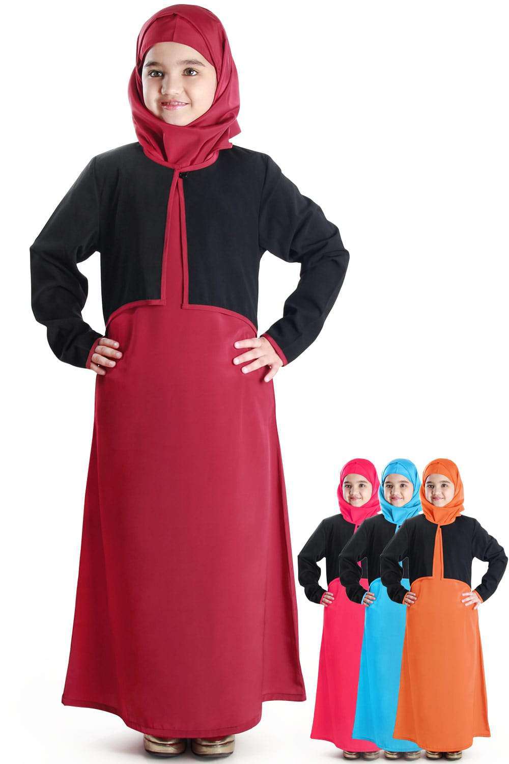 Shalimar Girls Islamic Abaya Dress - Modest Prayer Dress for Kids - Perfect for Eid, Ramadan & Mosque Wear