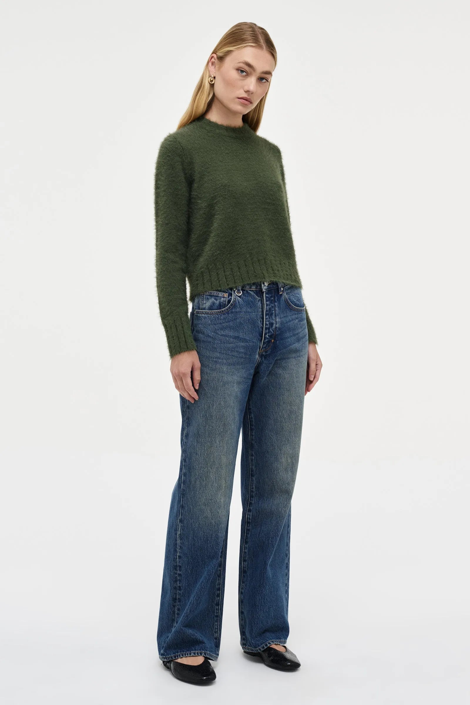 Kate Military Green Knit Sweater for Women - Stylish Casual Pullover for Fall & Winter | Perfect for Outdoor Adventures, Coffee Dates & Cozy Evenings
